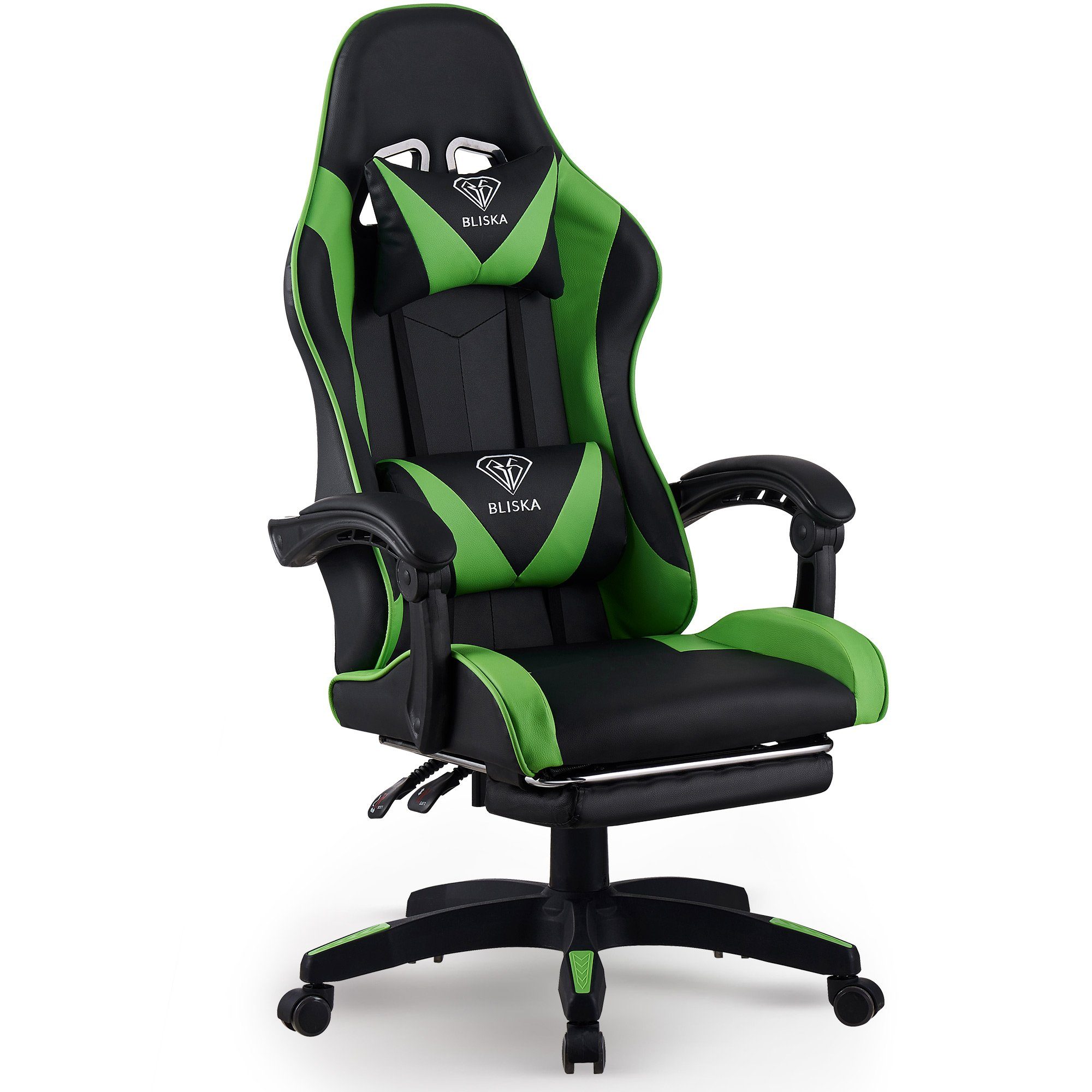 TRISENS Chefsessel Konrad (1 Stück), Gaming Stuhl mit Fußstütze Gaming Chair mit flexiblen Design-Armlehnen