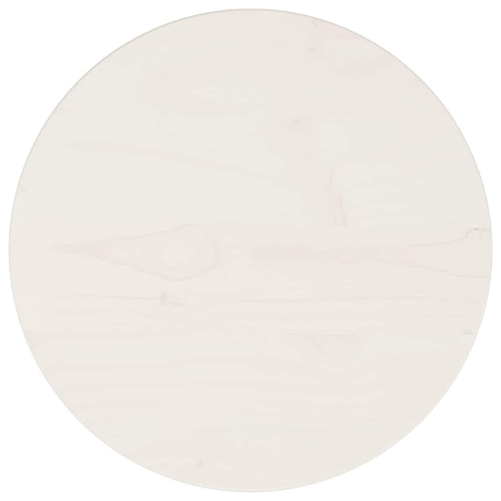 furnicato Tischplatte Runde aus massivem Kiefernholz, 30 x 3 cm, Weiß (1 St), Stabile Platte für Esstische mit rustikaler Optik und gerader Maserung
