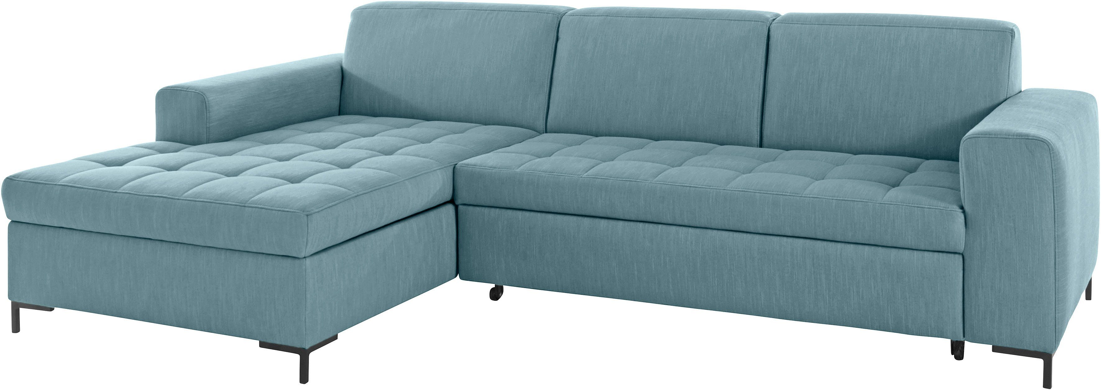OTTO products Ecksofa Grazzo, zeitlos & elegant, moderne Sitzheftung, Breite 266cm, L-Form, hochwertige Stoffe aus recyceltem Material, Steppung im Sitzbereich
