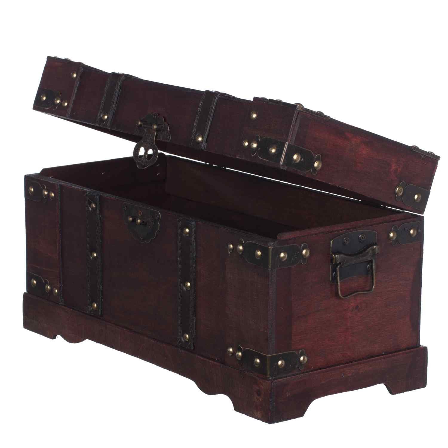 BIRENDY Dekoobjekt FD00387 Truhe Holztruhe Schatzkiste Kiste Piratenkiste A günstig online kaufen