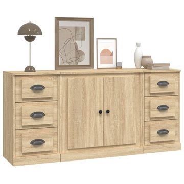 vidaXL Sideboard Sideboards 3 Stk. Sonoma-Eiche Holzwerkstoff (3 St)