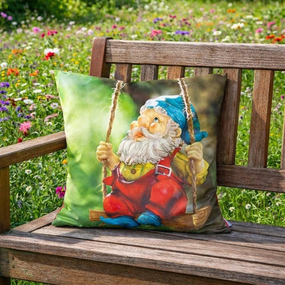 PICHLER Kissenhülle Kissenhülle Gartenzwerg 40 x 40 cm