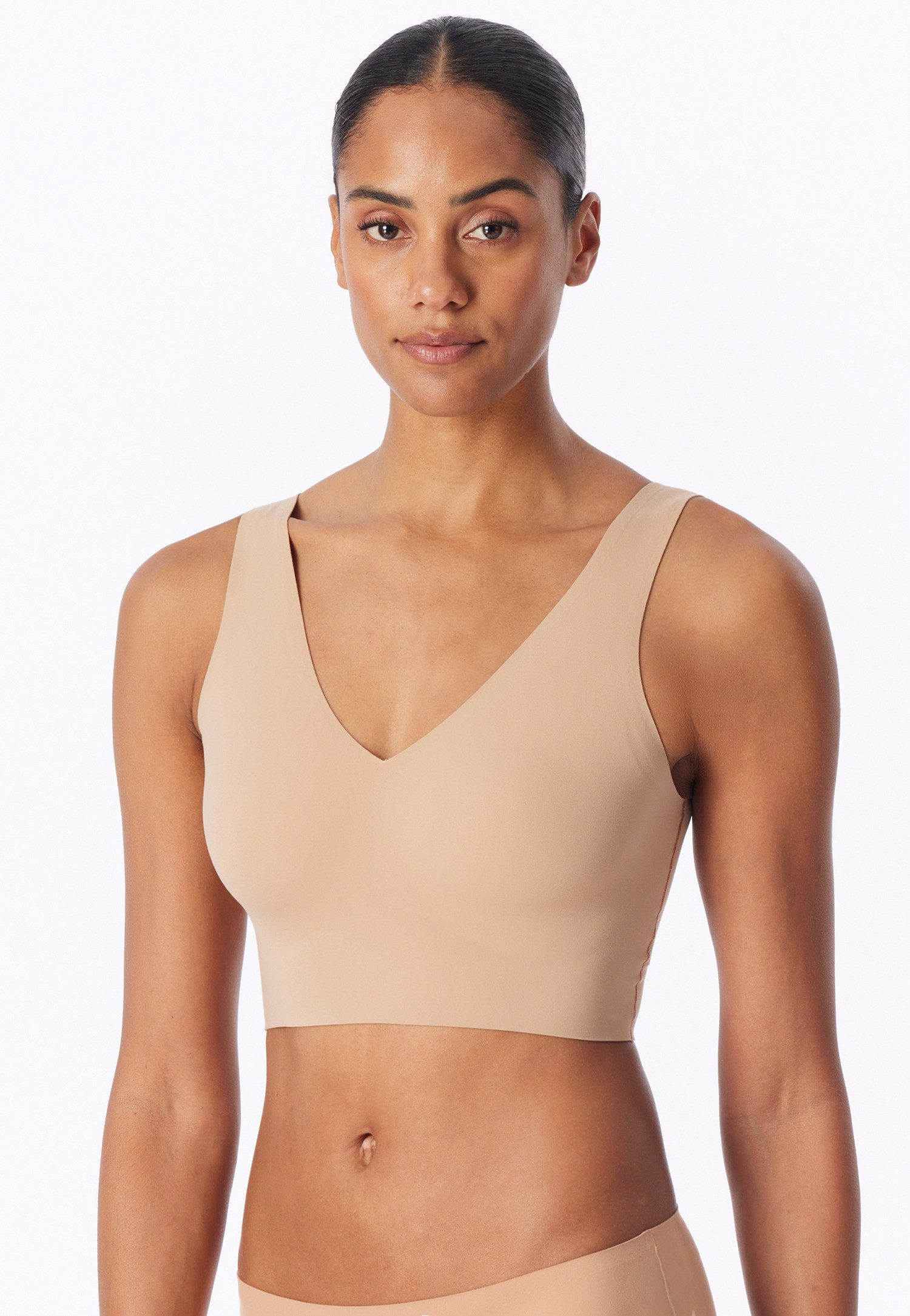 Schiesser Bustier Invisible Soft Microfaser, Lasercut-Abschlüsse, V-Ausschnitt