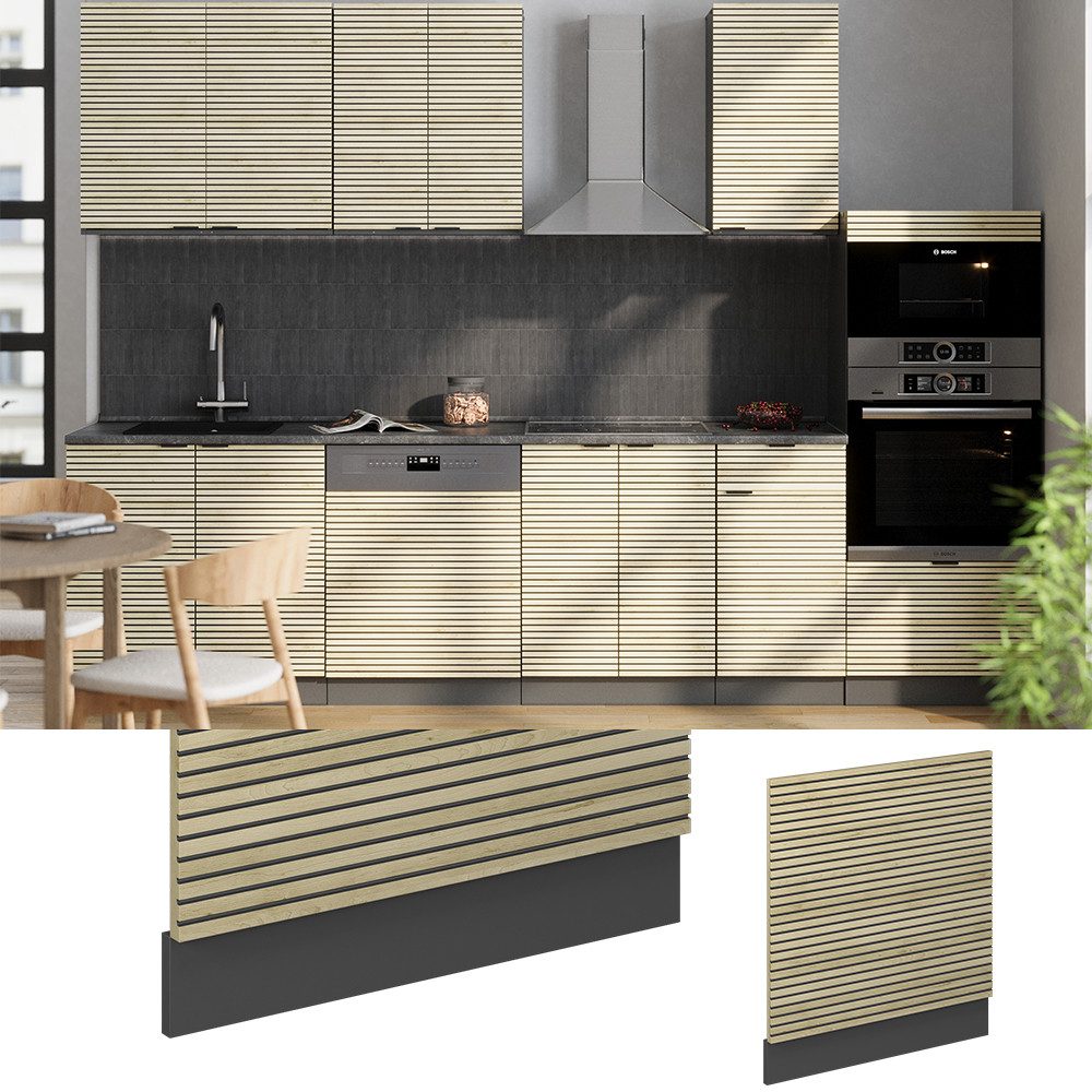 Vicco Frontblende Fame-Line, Eiche Paneel/Anthrazit, 60 cm (1 St)