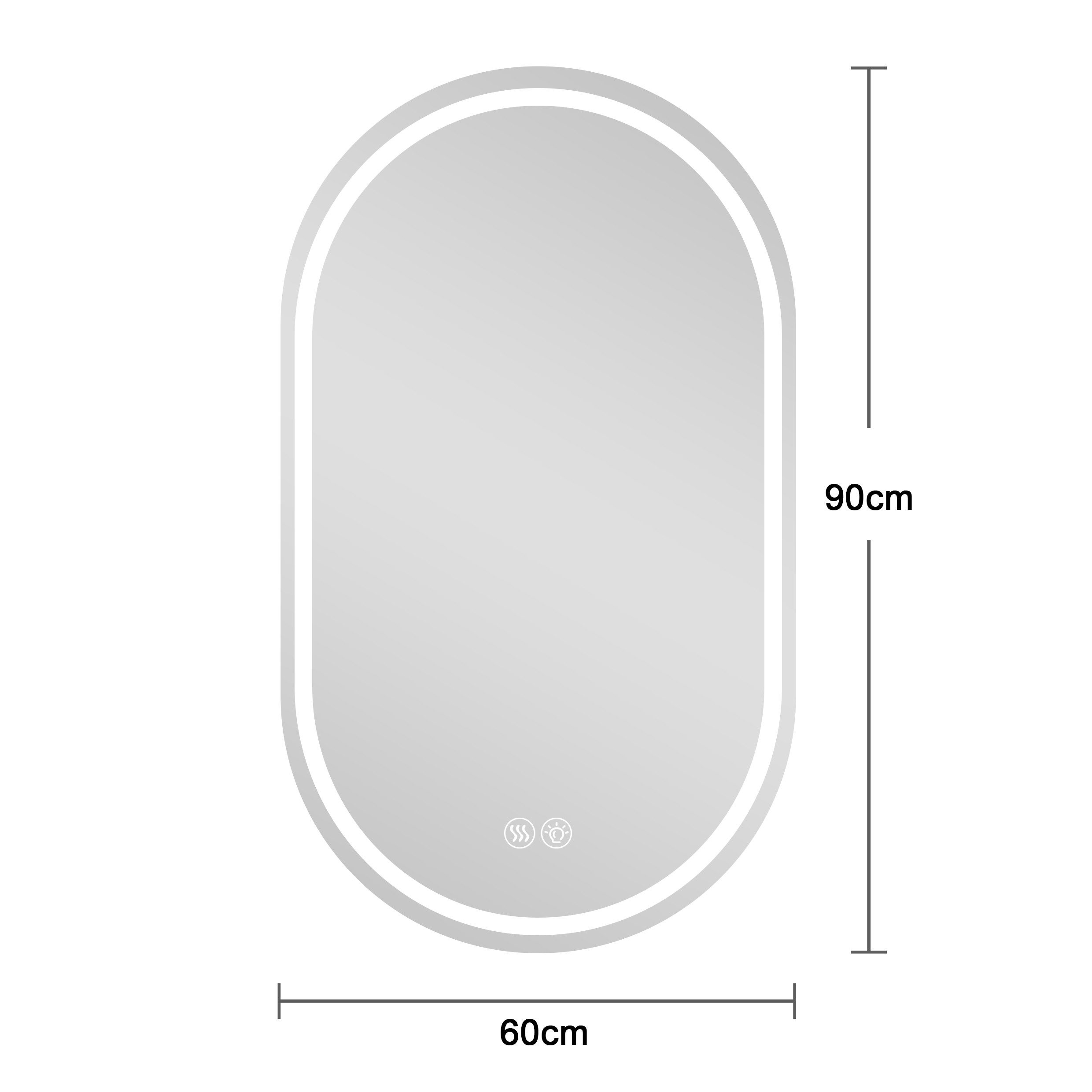 OKWISH Spiegel Smart Mirror for Modern Home Decor (LED Badspiegel– Anti-Beschlag Touch Silber, 1-St., 60*100cm)