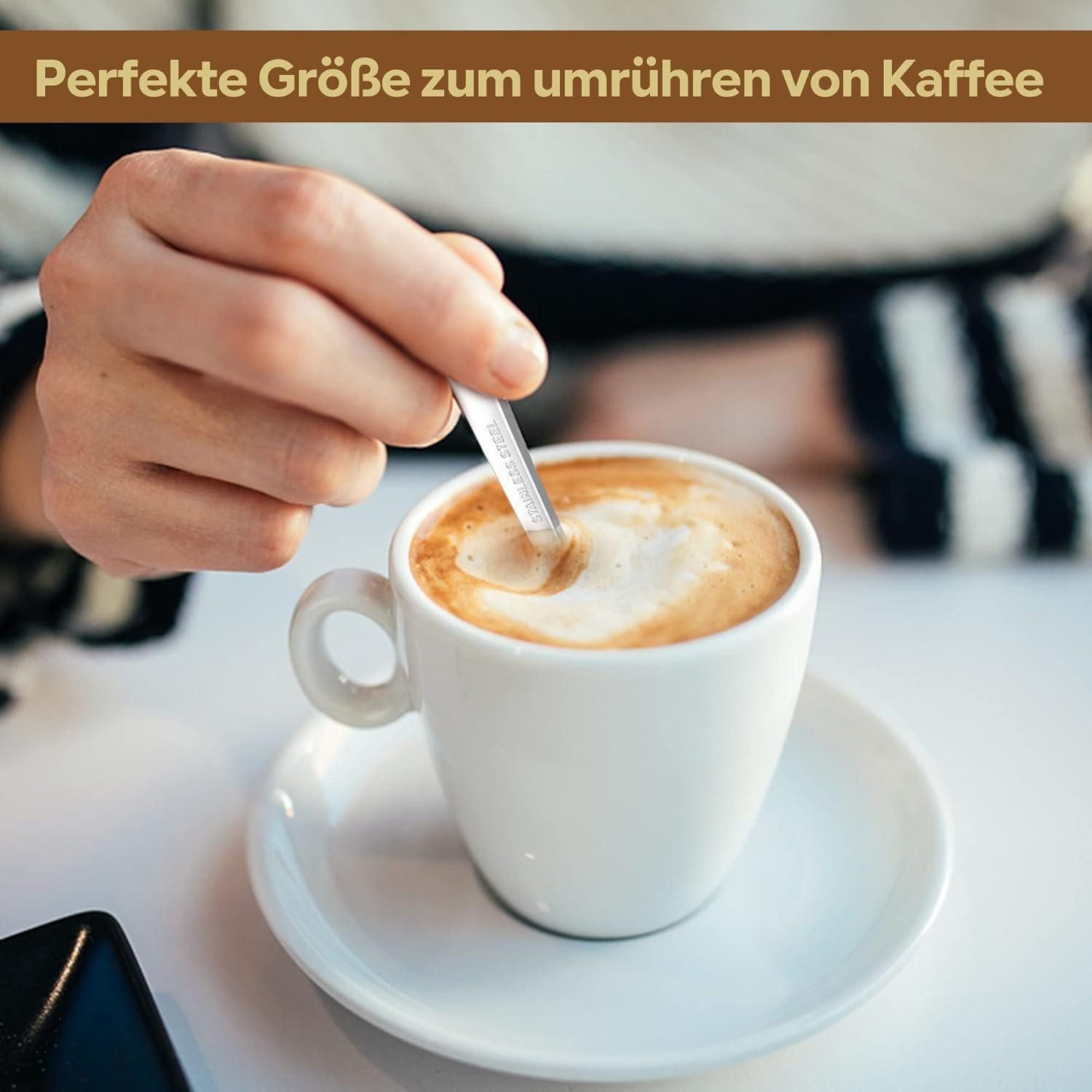 LuxusKollektion Kaffeelöffel Kaffeelöffel Edelstahl Set 12 Teelöffel Quadratischer Griff 12