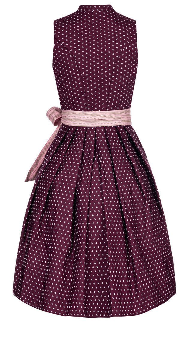 Nübler Trachtenkleid Dirndl midi Rita in Weinrot-Rosa von Nübler günstig online kaufen