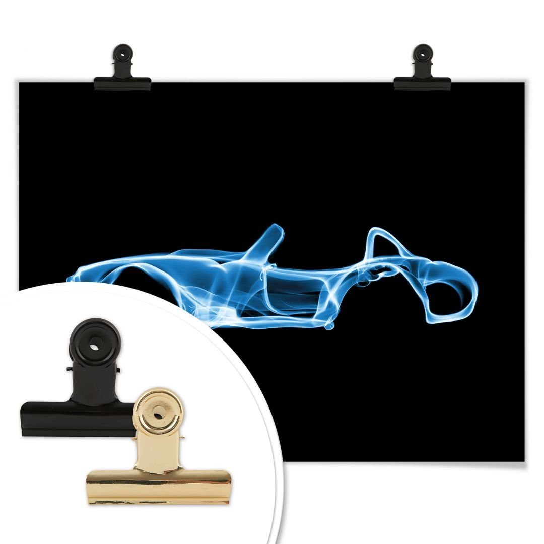 K&L Wall Art Poster Poster Mielu Neon Streets Kult Retro Auto Nebel Leuchtbild Stil, Wohnzimmer Wandbild modern