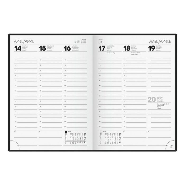 BRUNNEN Buchkalender Modell 796 für 2023 2 Seiten = 1 Woche