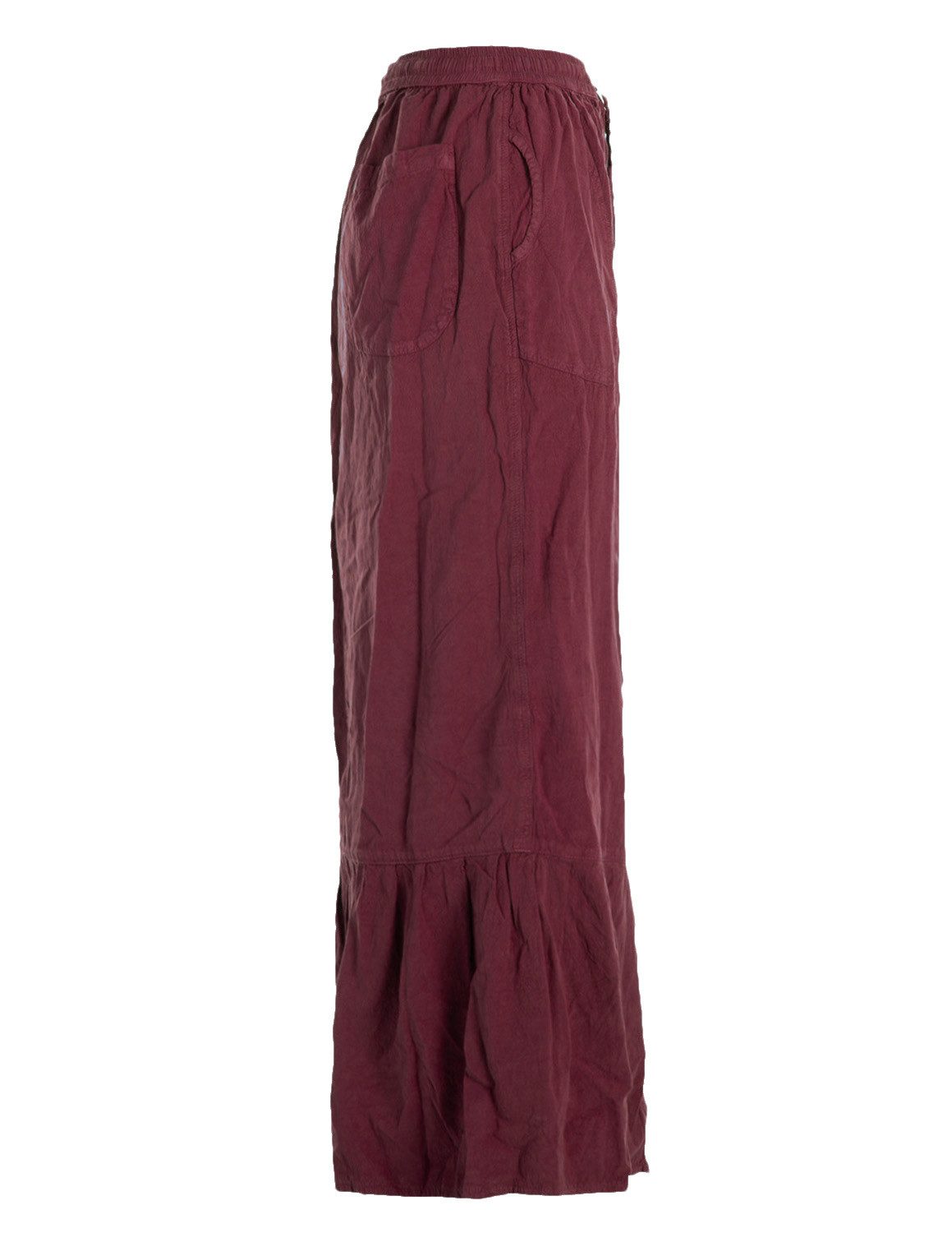 Vishes Maxirock Damen langer Rock Baumwolle Casual elastischer Bund mit Taschen Alternative Bekleidung, Ethno, Hippie, Retro Style