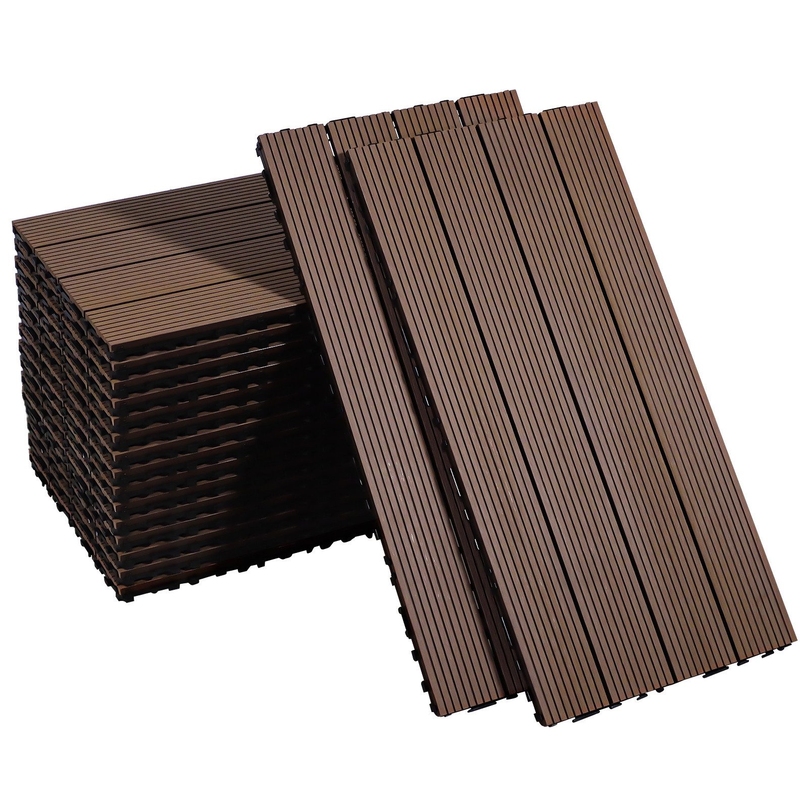 CCLIFE Terrassendielen WPC Terrassendielen, Balkon Boden, 30x30cm/ 30x60cm, (17-St)