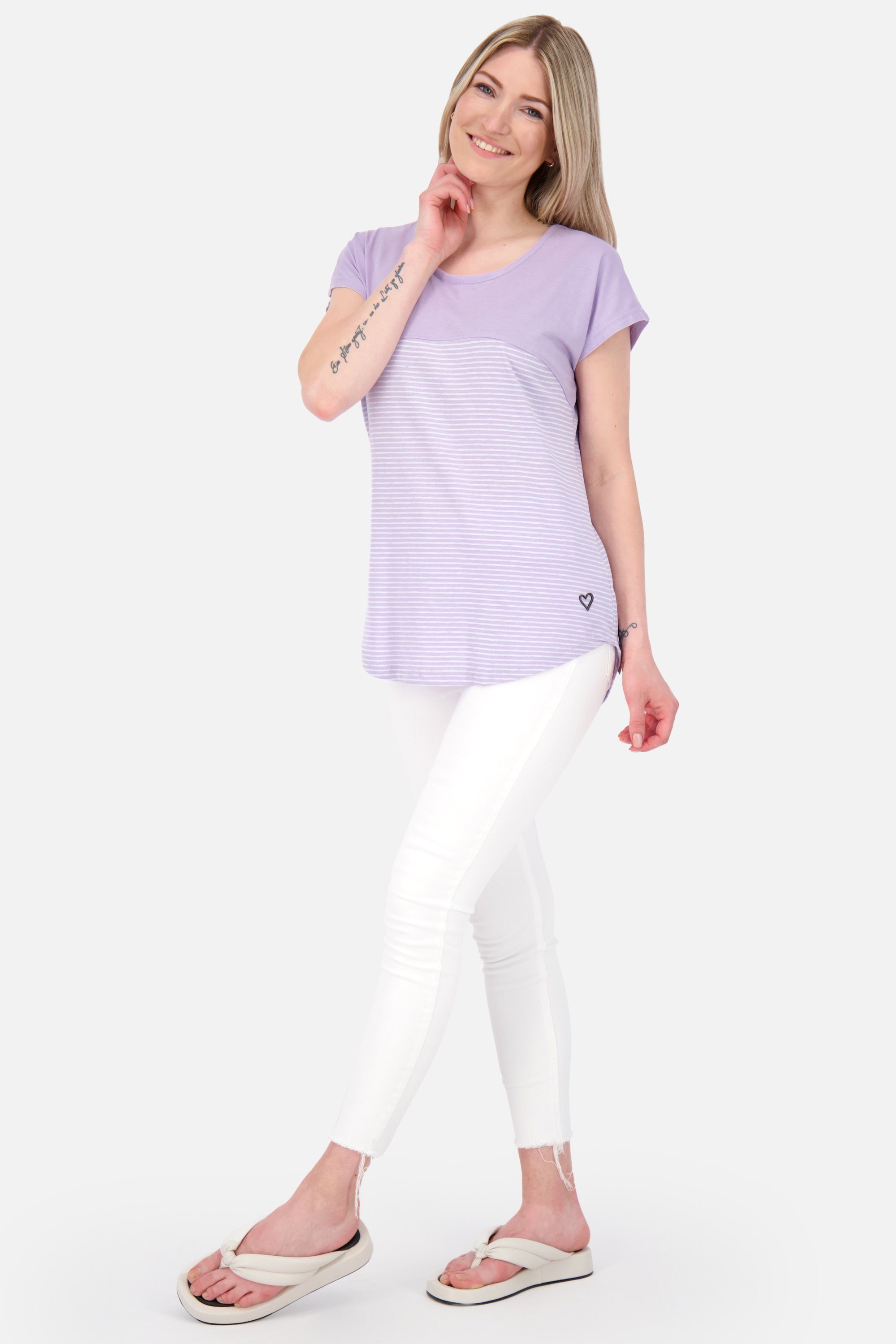 Alife & Kickin lavender Shirt Rundhalsshirt ClarettaAK Damen Z digital Shirt Kurzarmshirt