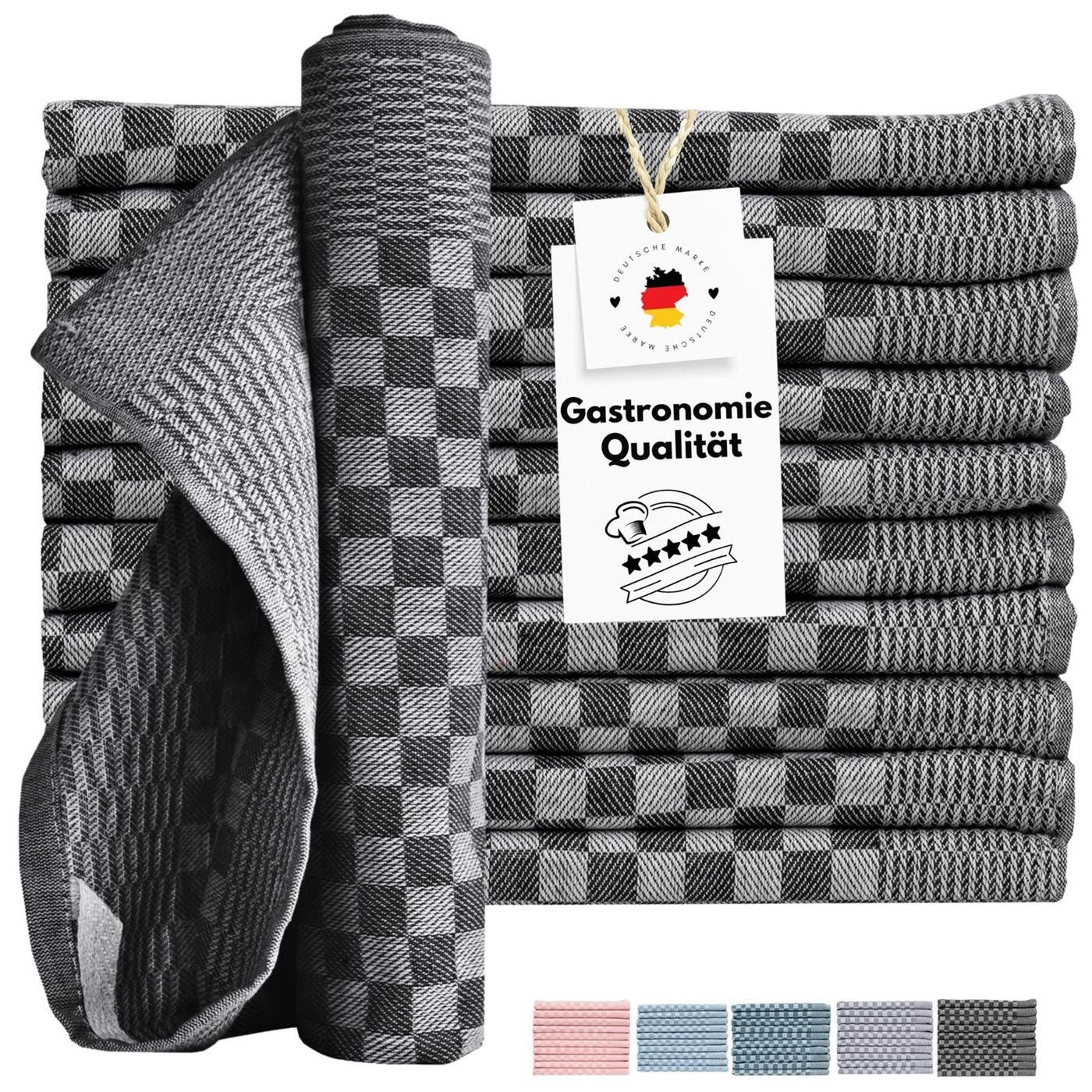 Carpe Sonno Geschirrtuch Grubentuch 100% Baumwolle Zwirn Qualität Allzwecktuch Küche Kochfest, (Spar-Set, 10-tlg., 10 Grubentücher), Gastro Geschirrhandtuch mit Aufhänger Must Have Wohnung Haushalt