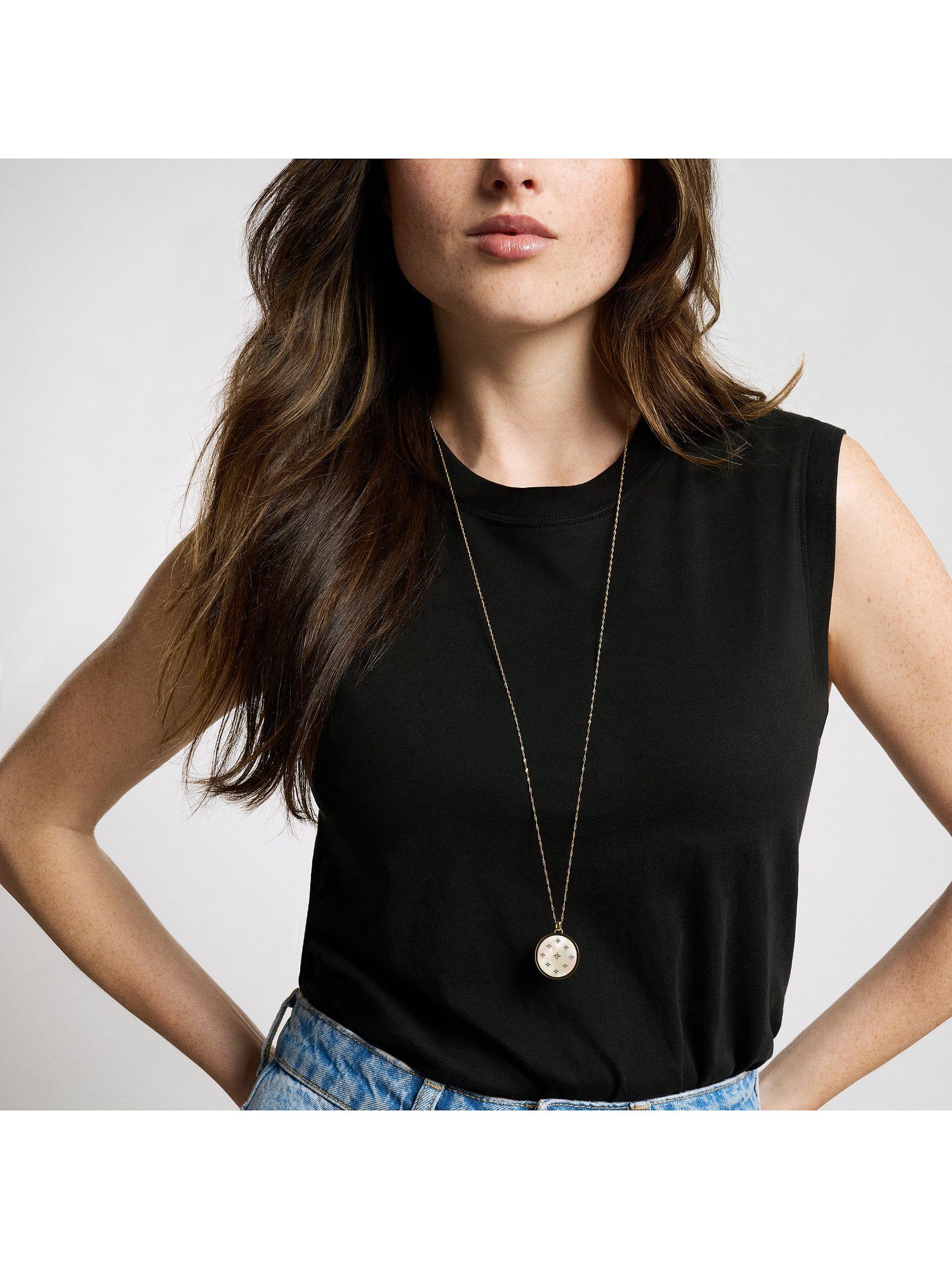 Fossil Collier Fossil Damen-Kette Edelst...