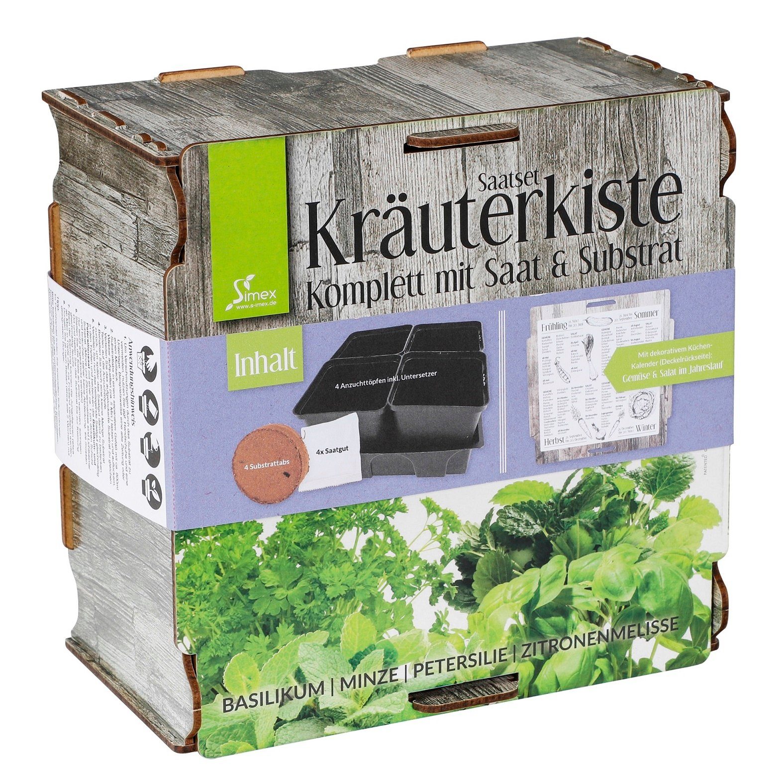 GartenHero Kräutertopf Kräuterkiste Substrat Saatgut Küchenkräuter Anzucht Kräuter Basilikum