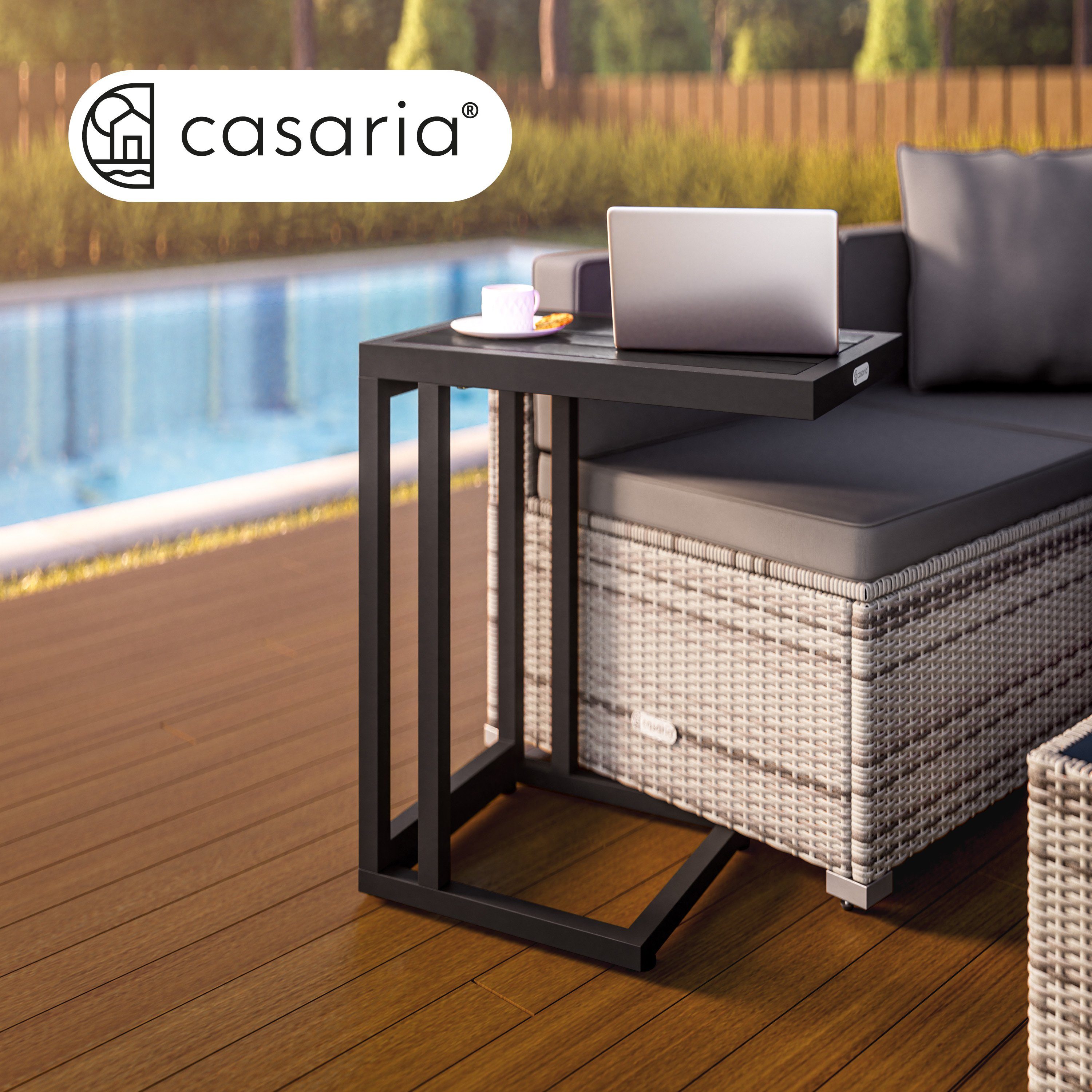 Casaria Beistelltisch, 50x40x66cm WPC Tischplatte 25kg Belastbarkeit inkl. günstig online kaufen