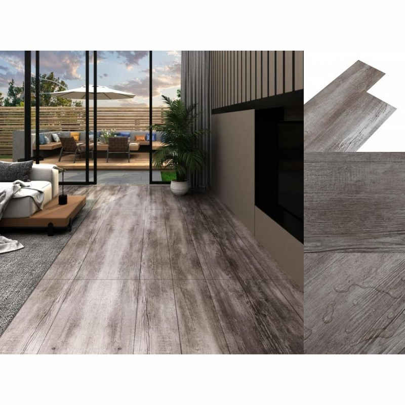 vidaXL Laminat »PVC-Laminat-Dielen 5,02 m² 2 mm Selbstklebend Mattbraun Holz Vinylboden Bodenbelag Fußboden Vinyl«