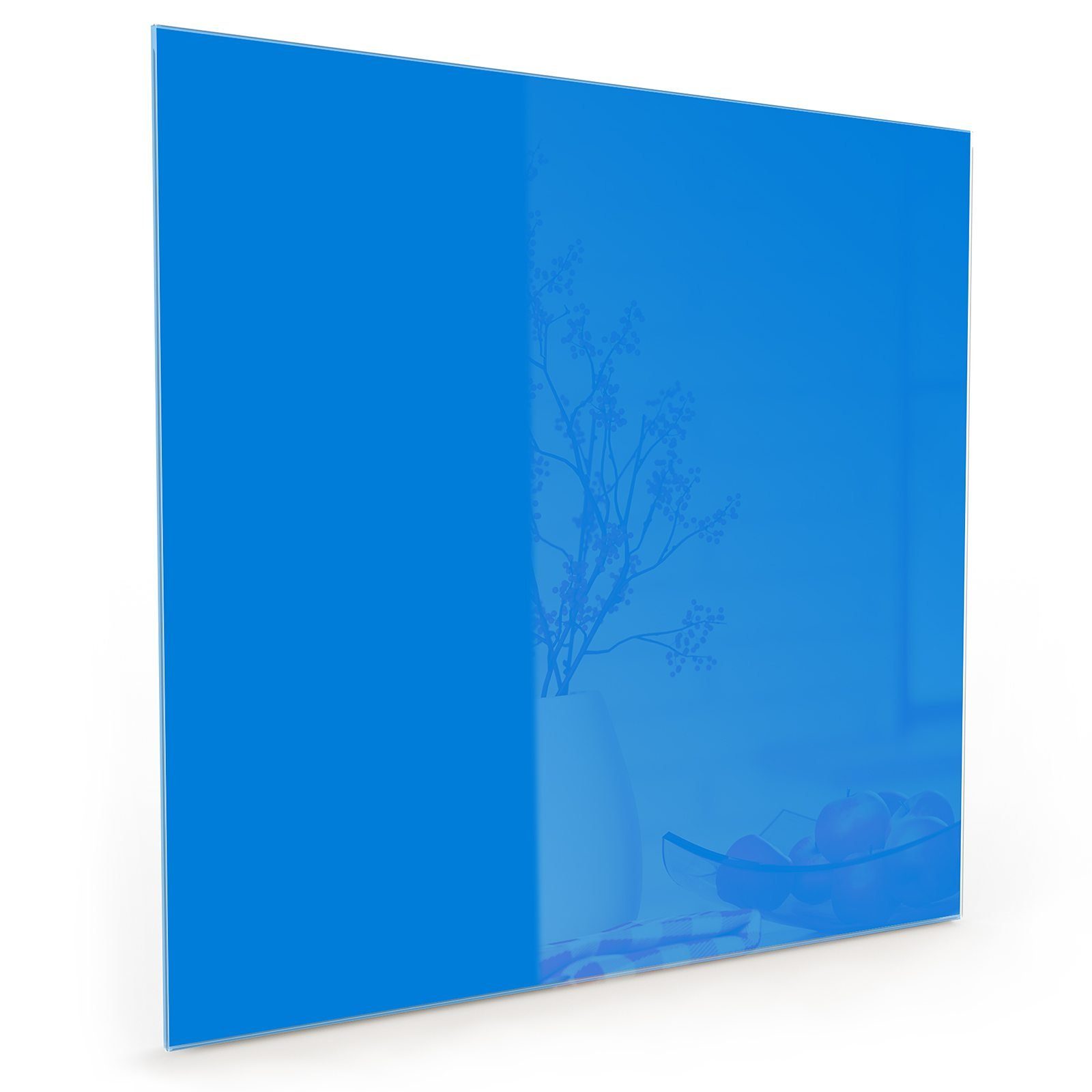 Primedeco Küchenrückwand Spritzschutz Glas Hellblauer Hintergrund I