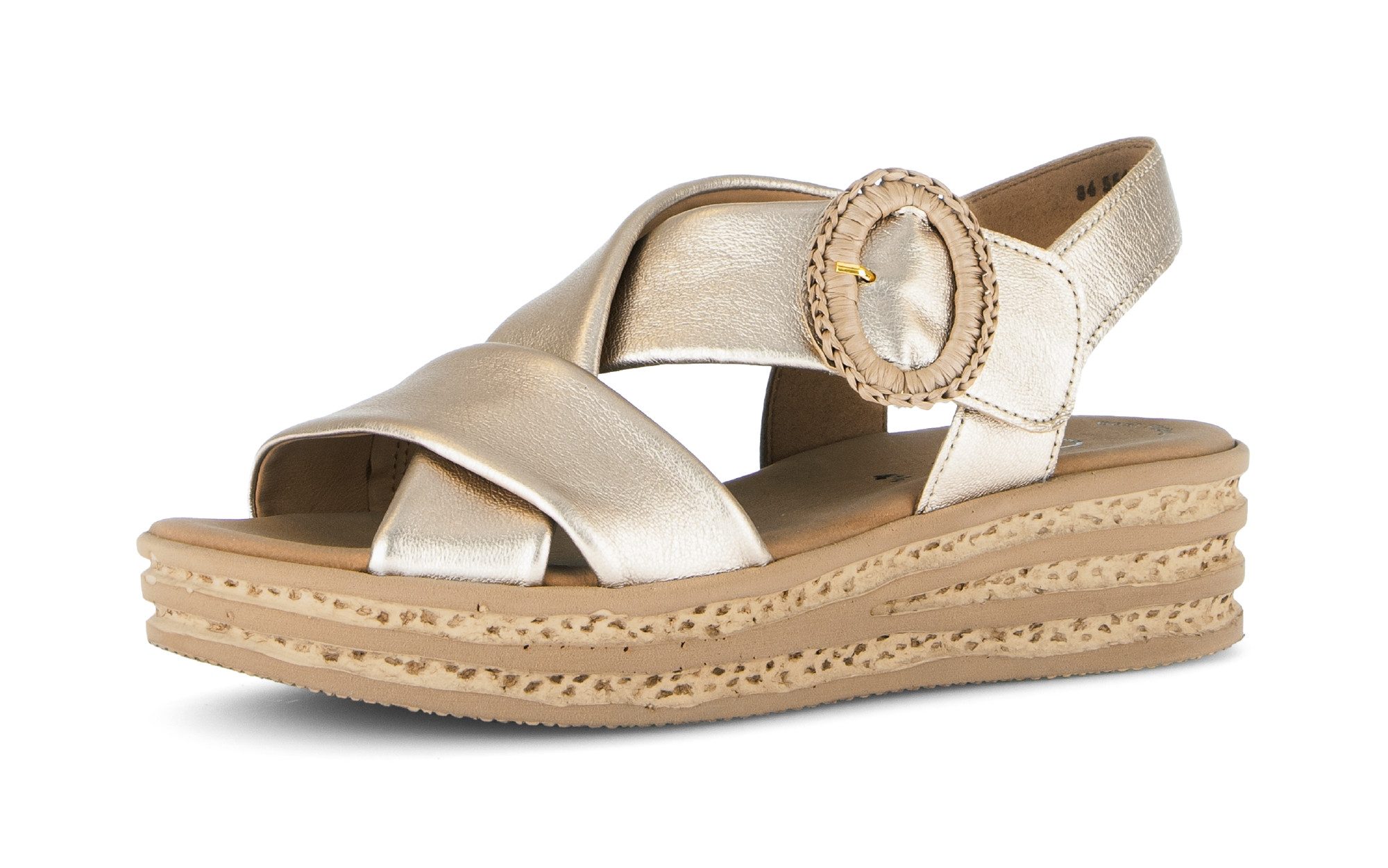 Gabor Keilsandalette Plateau, Riemchensandale, Sommerschuh mit Zierschnalle