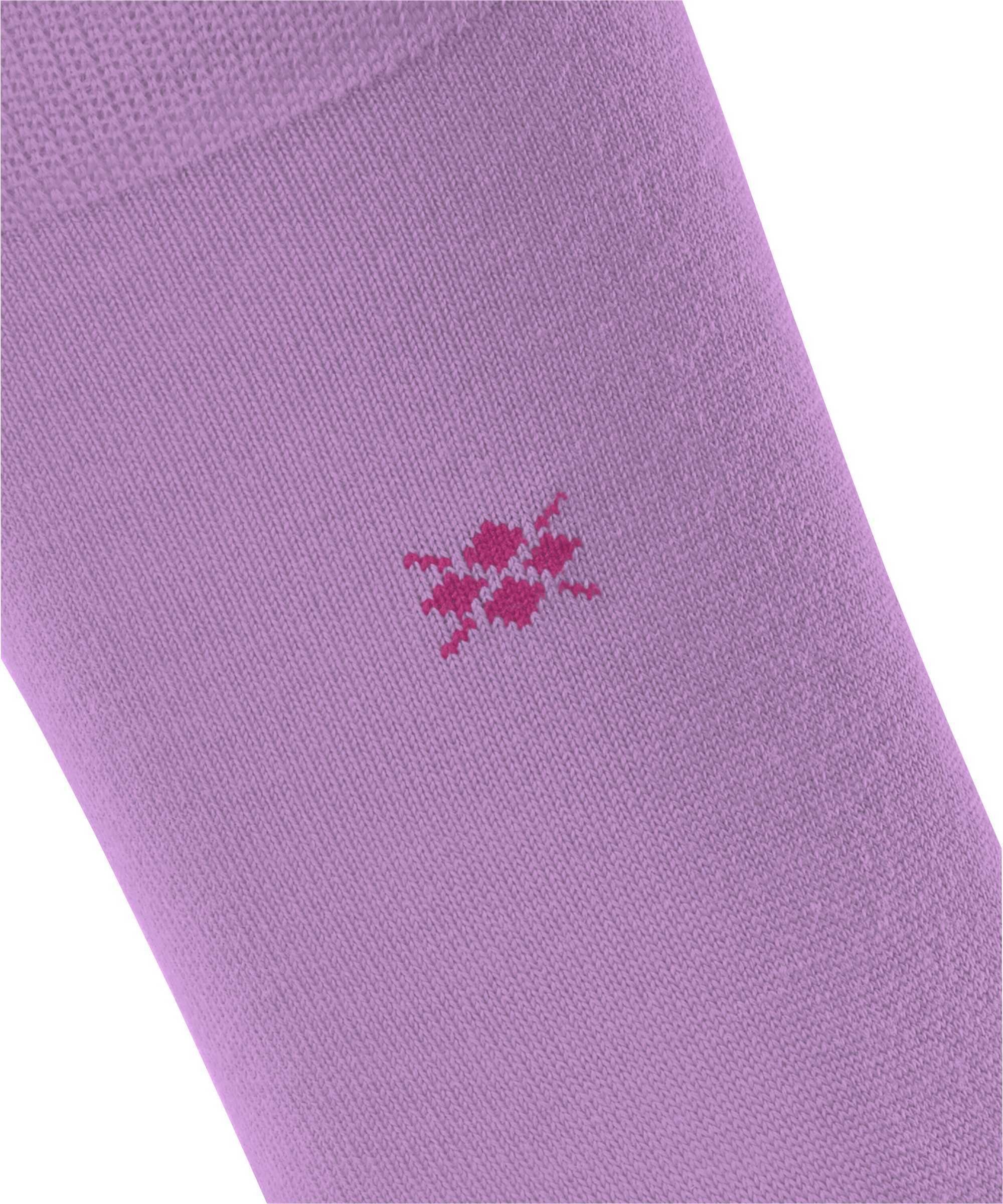 BLOOMSBURY - Damen Kurzsocken Lila Logo Schurwolle, Burlington Socken Uni,