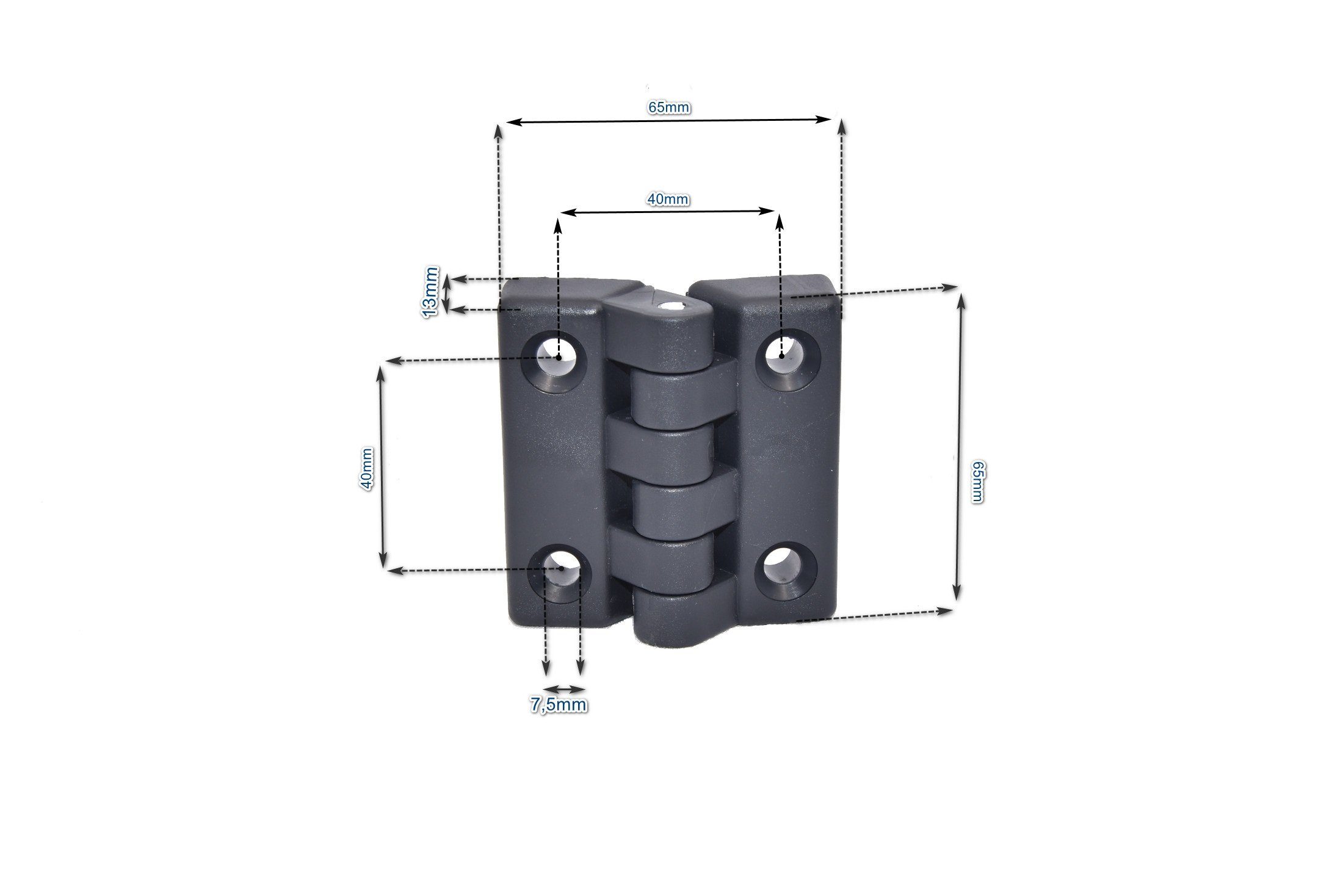 TIVENDIS Schraube Scharnier Türband Hinge Kunststoff65x65mm Beschlag Angel