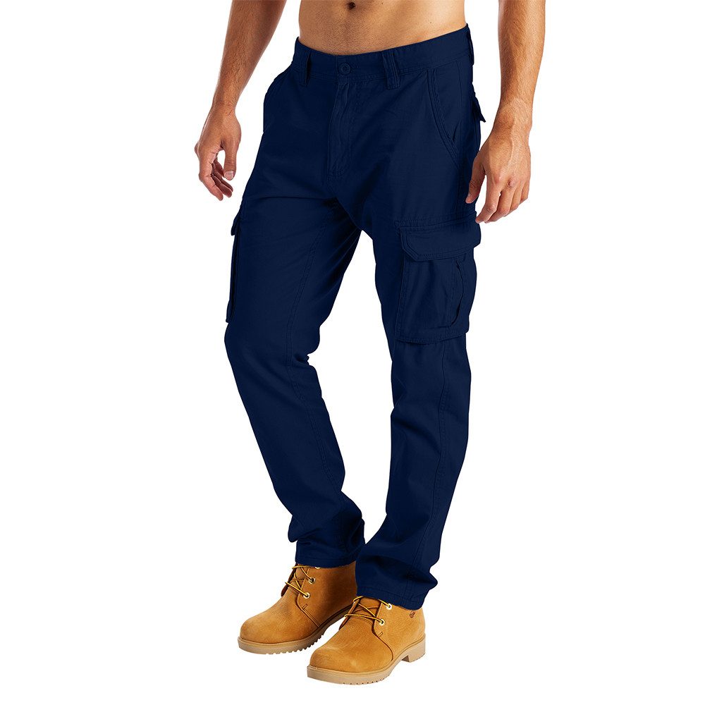 BlauerHafen Cargohose BlauerHafen Herren Cargo Hose 6 Taschen 100% Baumwolle Arbeitshose