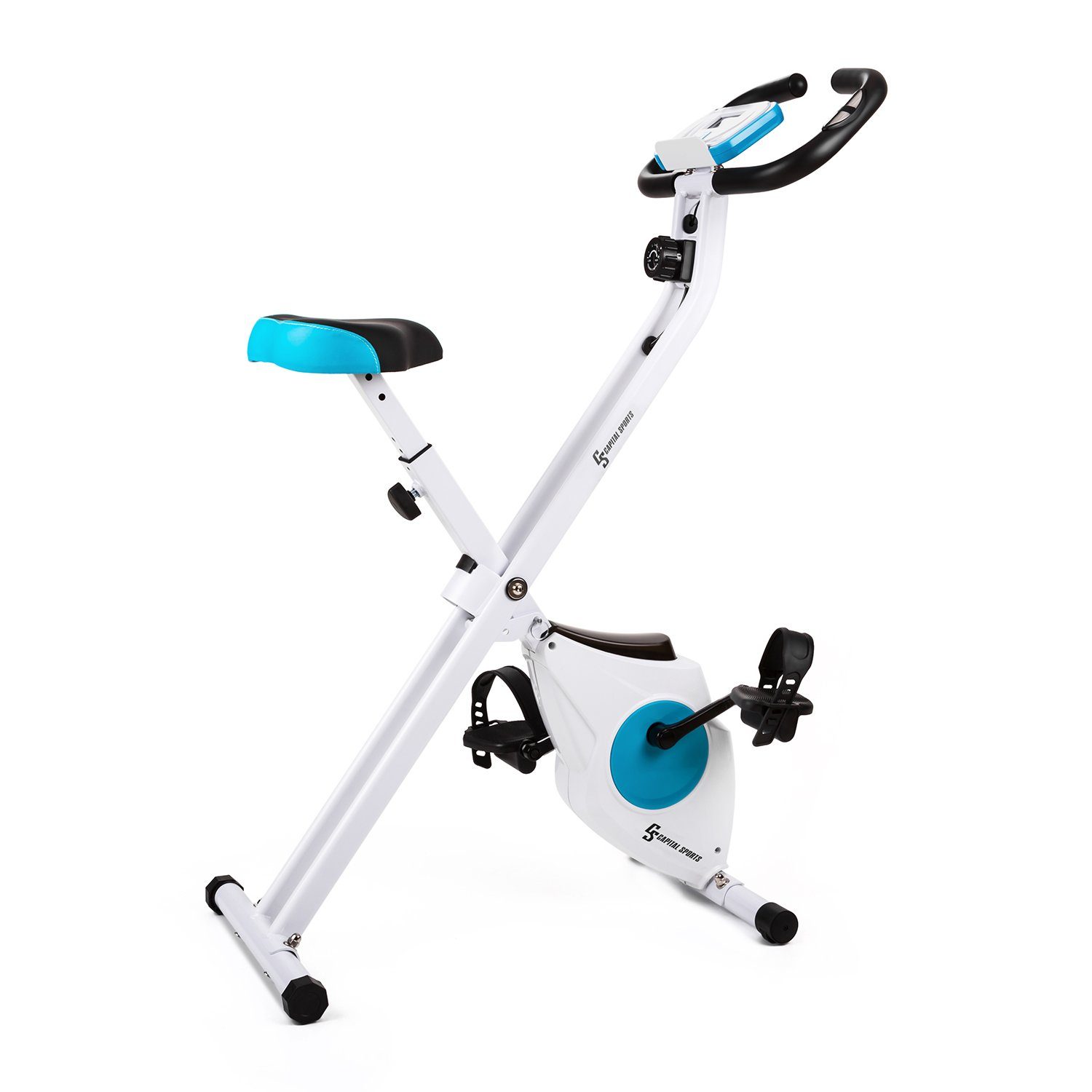 Capital Sports Heimtrainer Azura M1, Standfahrrad Heimtrainer Hometrainer Fahrrad klappbar Cardio Fitness