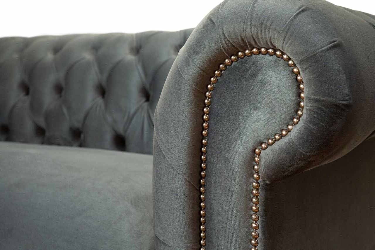 Sofa In Sofa Sitzer Made Luxus JVmoebel Europe Lounge, Design Textil Möbel 3 Chesterfield Dreisitzer