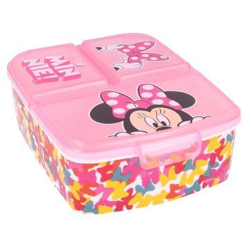 Disney Lunchbox Disney Minnie Maus 4 teiliges Lunch Set, (4-tlg), Brotdose Alu-Trinkflasche - Löffel Gabel