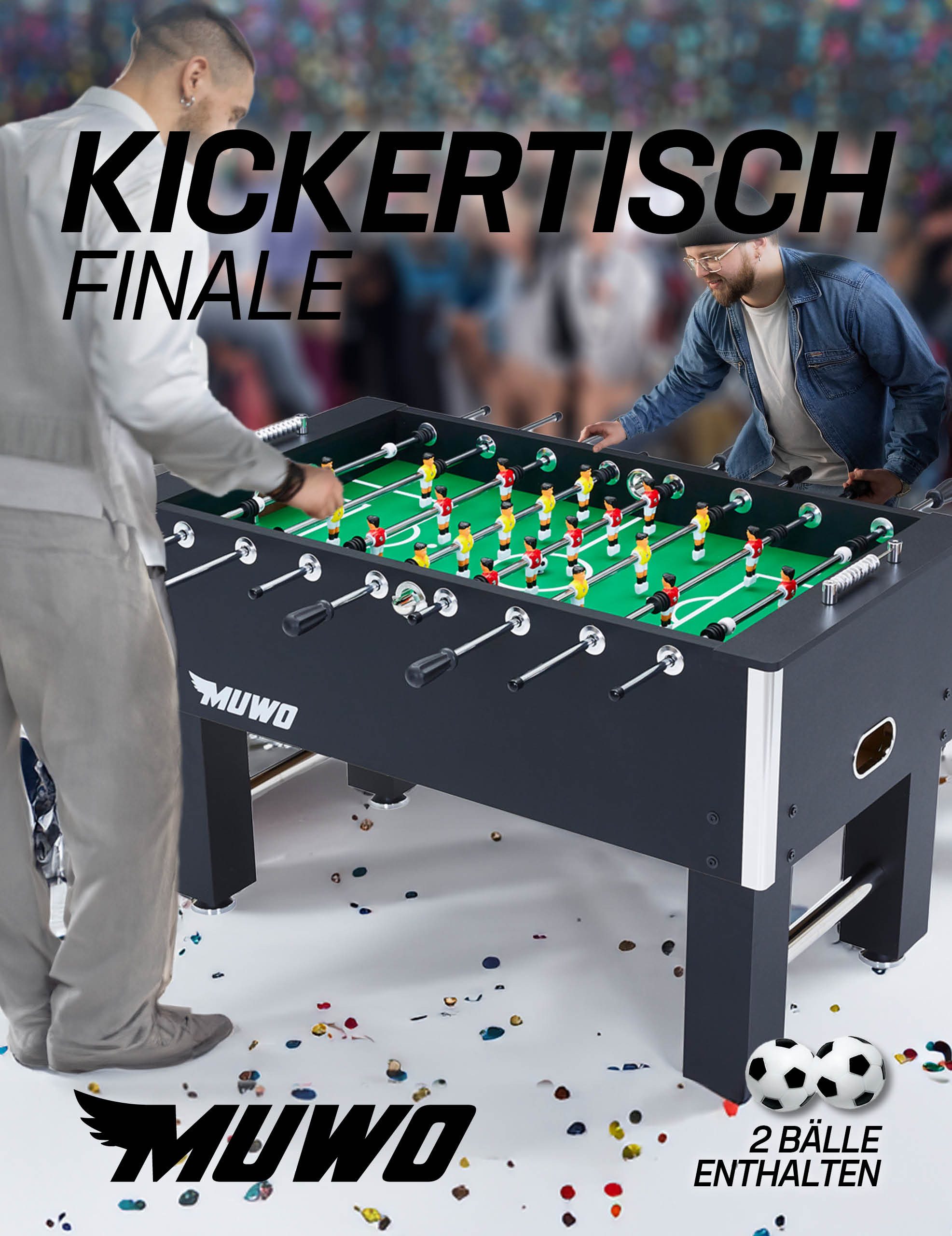 MUWO Kickertisch "Finale" Tischkicker 50 kg 140 x 76 x 86,3 cm