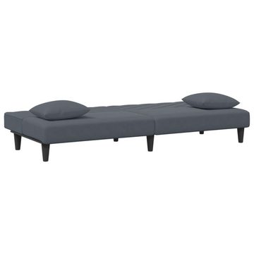 vidaXL Sofa 2-tlg. Sofagarnitur mit Kissen Dunkelgrau Samt