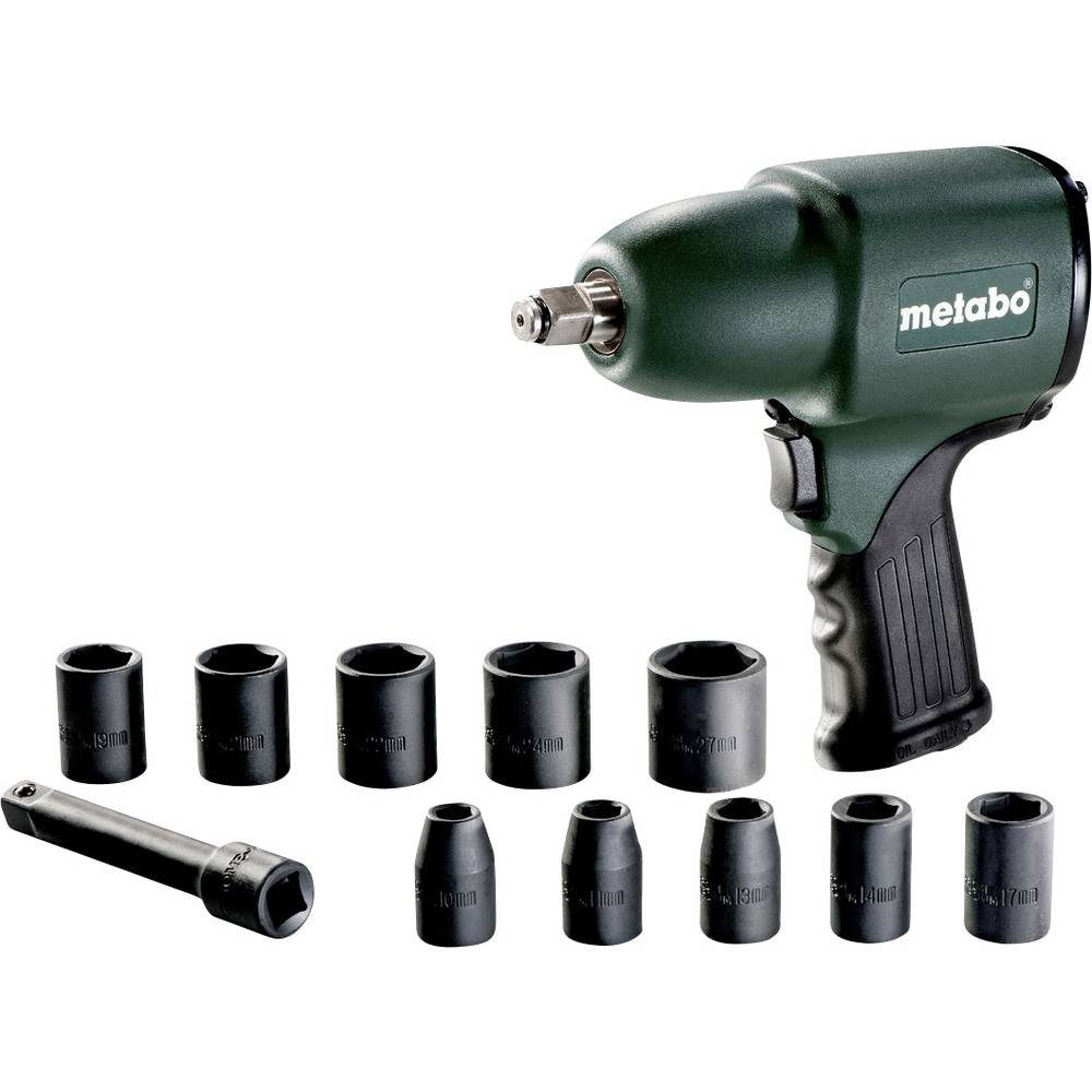 metabo Druckluftwerkzeug Druckluft-Schlagschrauber 12.5 mm (1/2″ 604118500, mit Zubehör