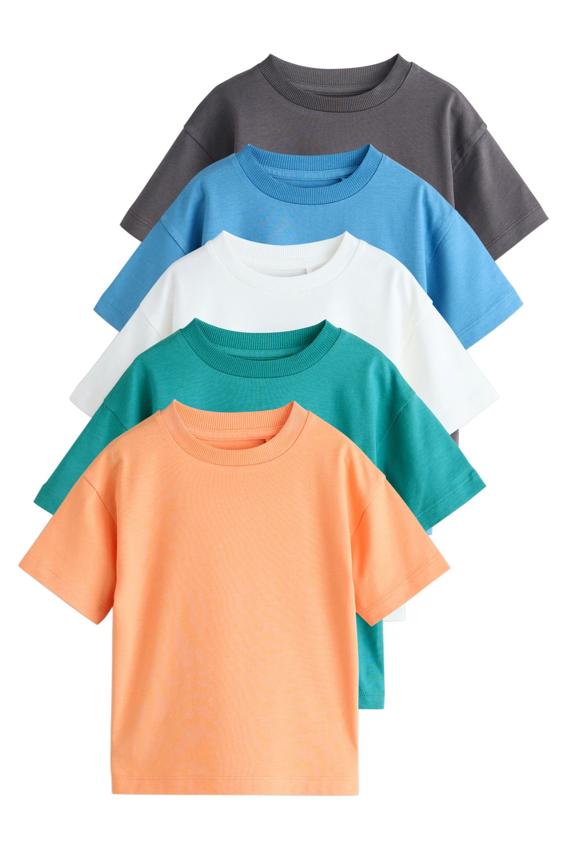 Next T-Shirt Kurzärmelige schlichte T-Shirts im 5er-Pack (5-tlg)