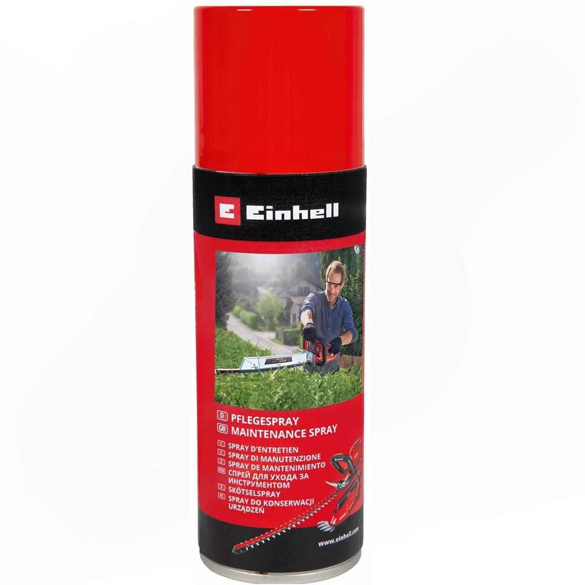 Einhell Akku-Heckenschere Pflegespray für Gartengeräte, Messer Klingen, Bohrfutter Sägen. usw