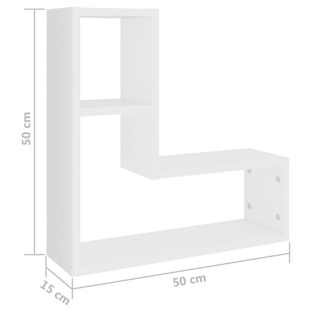 2-tlg. Regal 50x15x50 cm Wandregale vidaXL Weiß Stk. Holzwerkstoff, 2