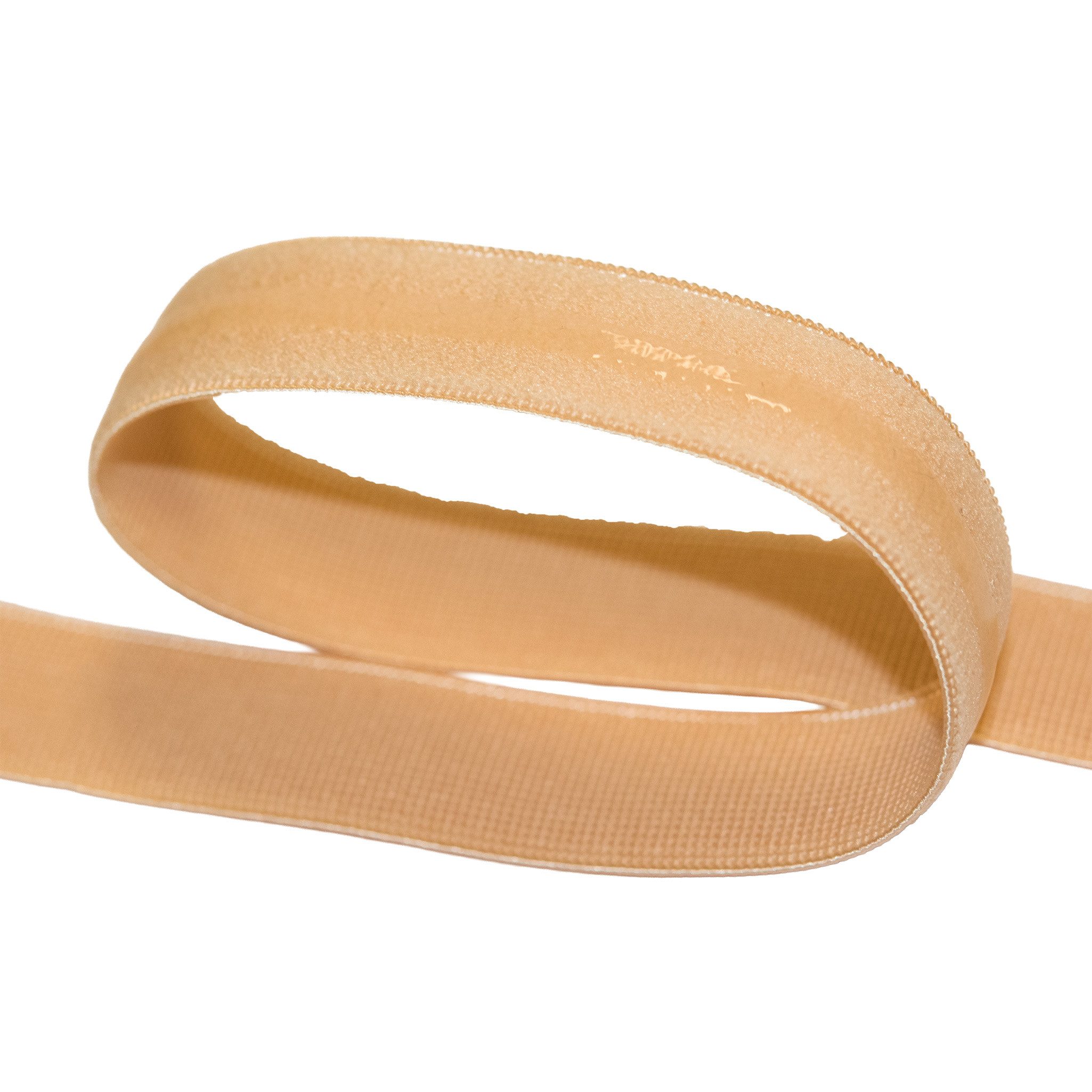 maDDma Gummiband Gummilitze mit Silikonstreifen 5mx20mm Gummiband elastisch rutschfest, pfirsich