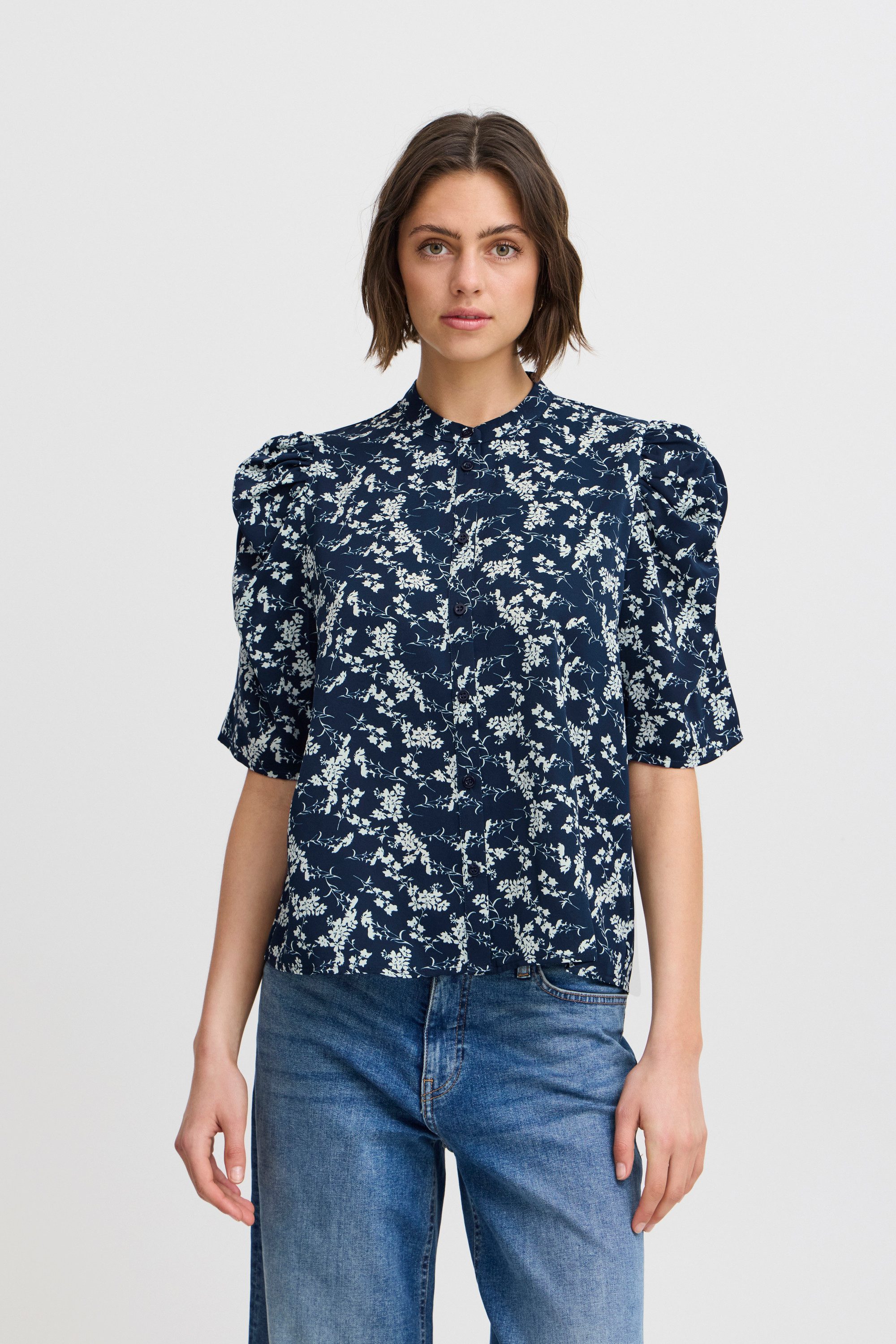 Ichi Kurzarmbluse Kurzarm-Bluse IXNINA