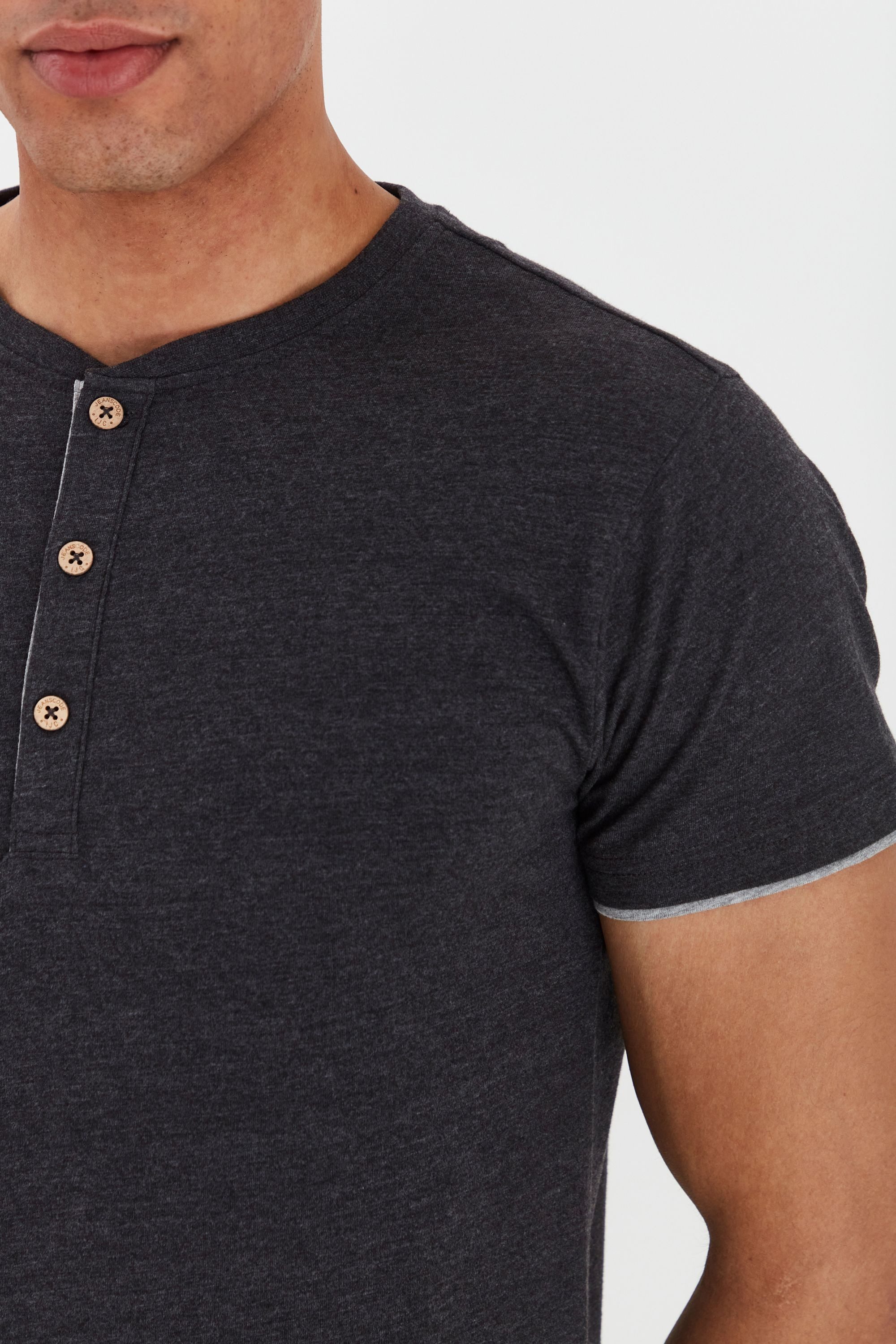 Indicode Layershirt IDTony Kurzarmshirt mit Knopfleiste