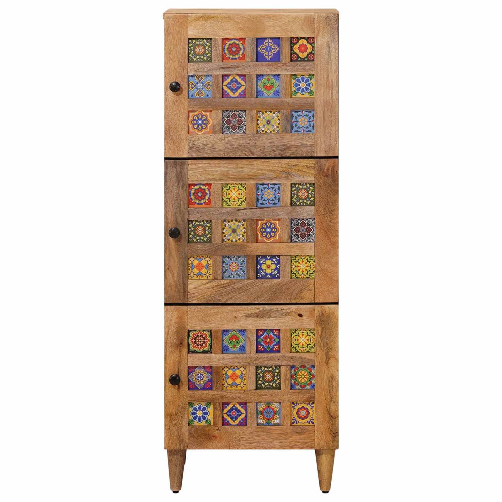 vidaXL Highboard Highboard Natur 40 x 33 x 110 cm Massivholz (1 St)