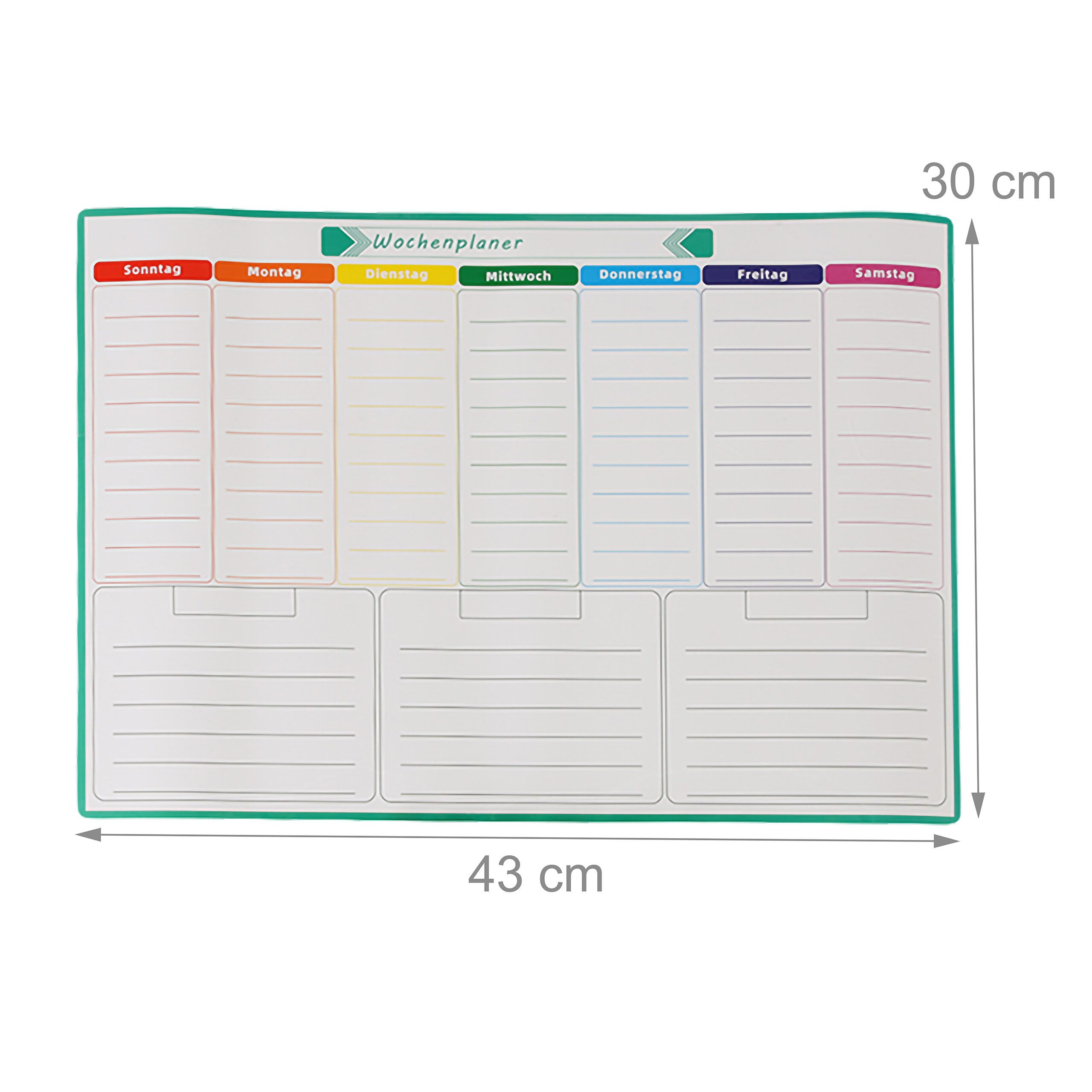 relaxdays Magnettafel Magnetischer Wochenplaner mit Zubehör, (9-tlg) – Bild 4 von 5