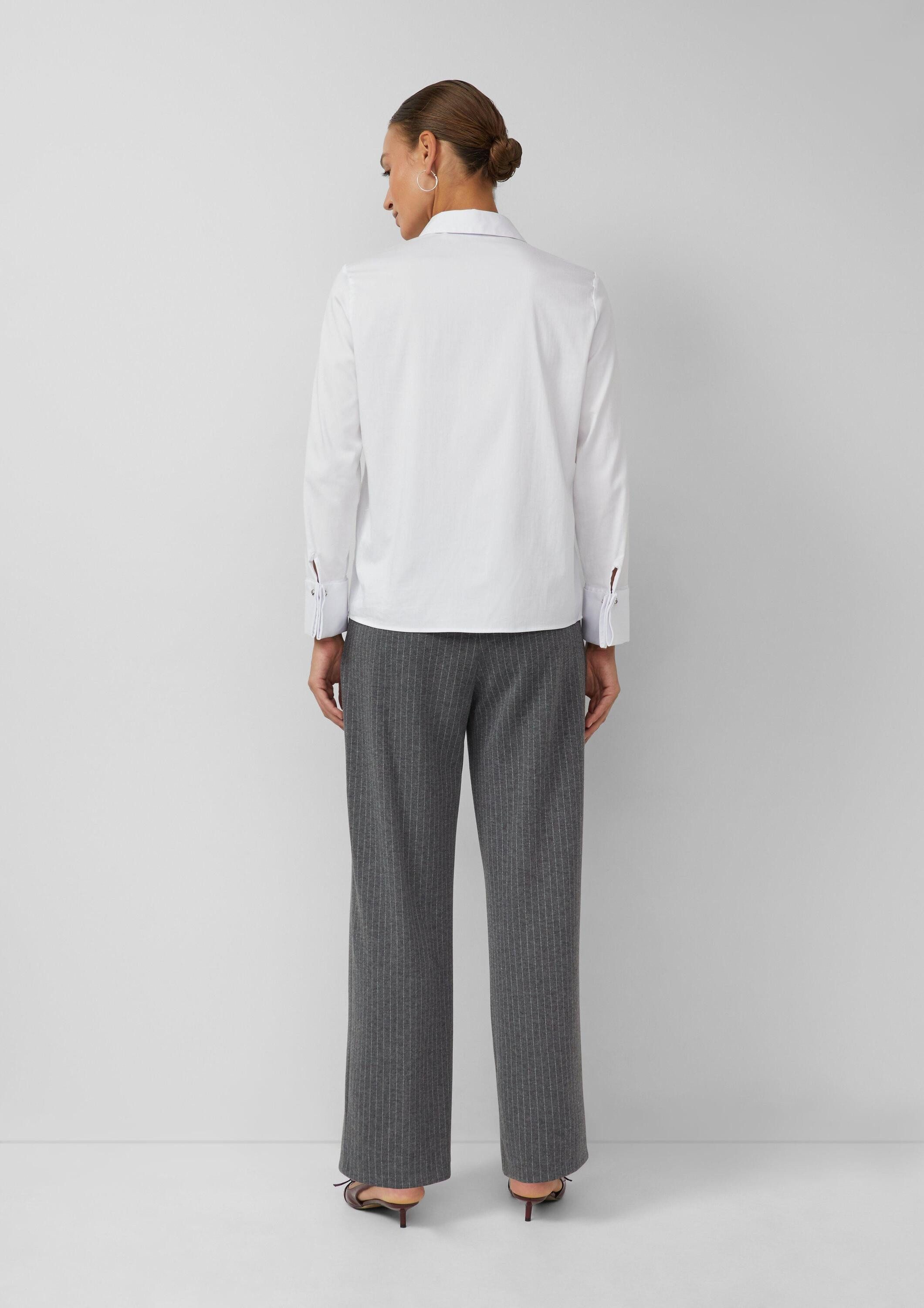 s.Oliver Langarmbluse Bluse Popeline-Bluse mit Umschlag an den Manschetten