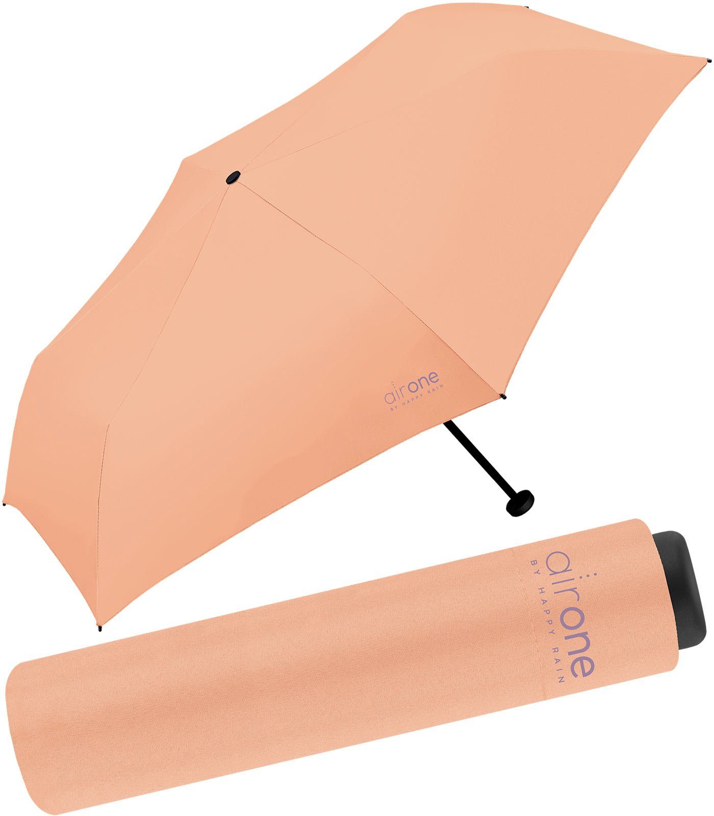 HAPPY RAIN Taschenregenschirm Air One - 99 Gramm Mini-Schirm superleicht, leichtester Minischirm - perfekt für Untewegs apricot