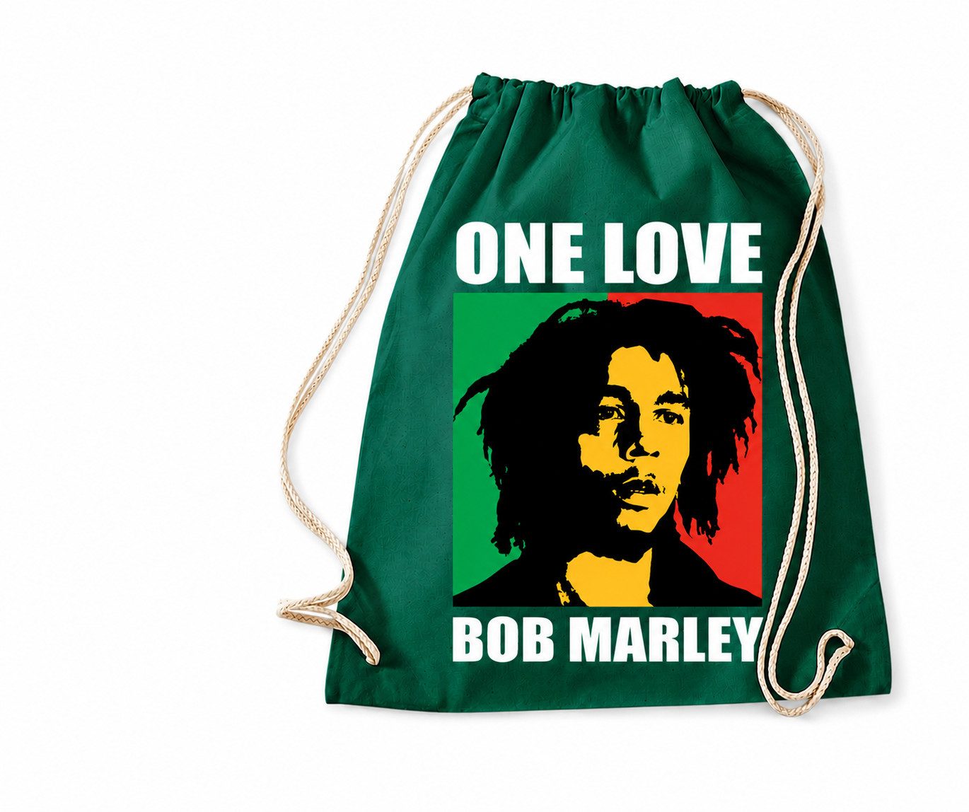 Blondie & Brownie Turnbeutel One Love Beutel Turnbeutel Print Reggae Musik Statement (Einzelartikel, Einzelartikel), One Love Reggae Turnbeutel