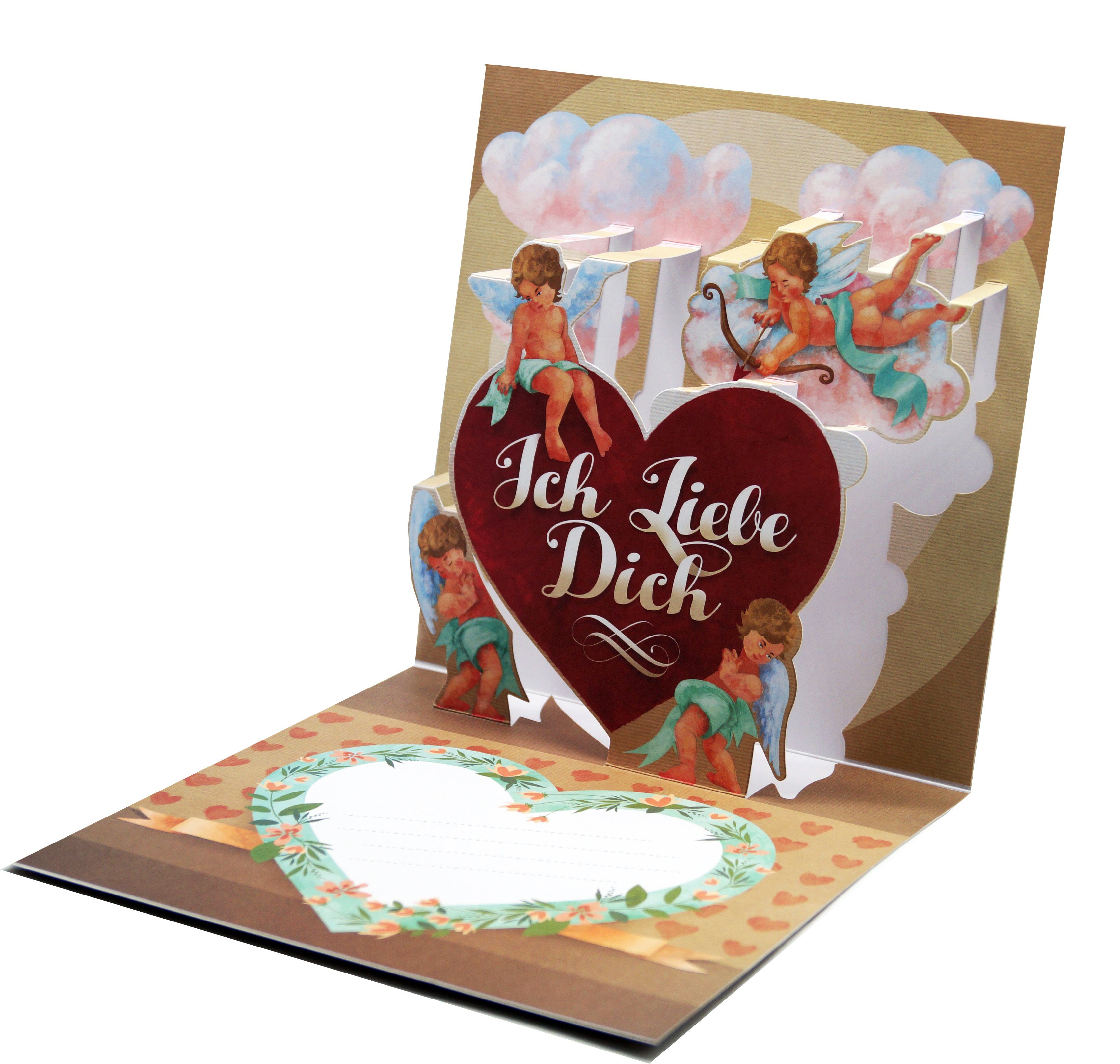 UNIQARD Glückwunschkarte Popup Karte 3D Karte - Außergewöhnliche Grußkarten zum Valentinstag - Geschenkideen, ideal für Gutscheine & Geldgeschenke - Für Kinder & Erwachsene Love/Valentinstag