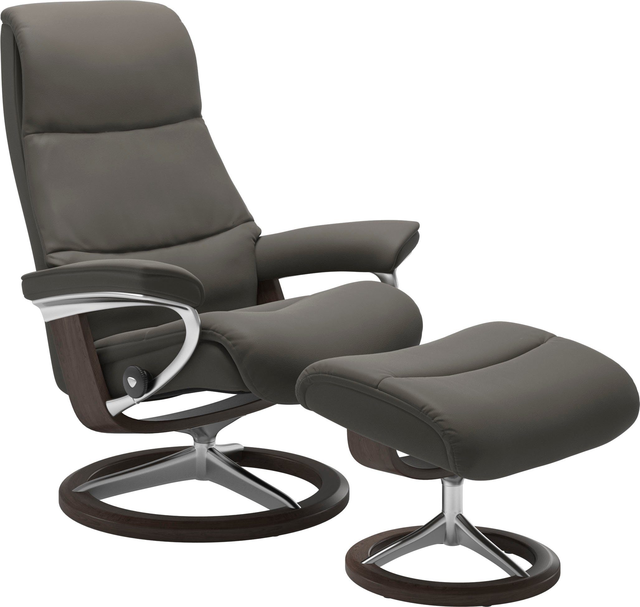 Stressless® Relaxsessel View (Set, Relaxsessel mit Hocker), mit Signature Base, Größe M,Gestell Wenge