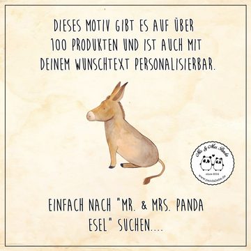 Mr. & Mrs. Panda Tragetasche Esel - Transparent - Geschenk, Jutebeutel, Lebensmut, Lebensglück, Ei (1-tlg), Design-Highlight