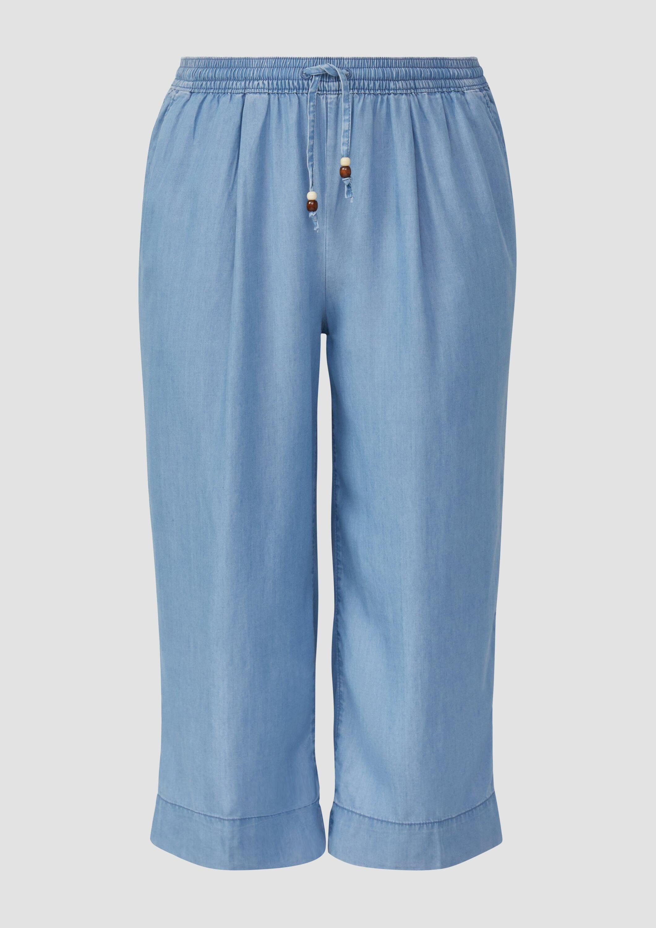s.Oliver Culotte Jeans-Hose Lyocell-Culotte / Relaxed Fit / Mid Rise / Wide Leg / Elastikbund