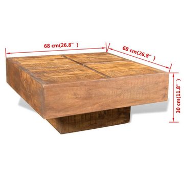 furnicato Couchtisch Braun Quadratisch Massivholz Mango