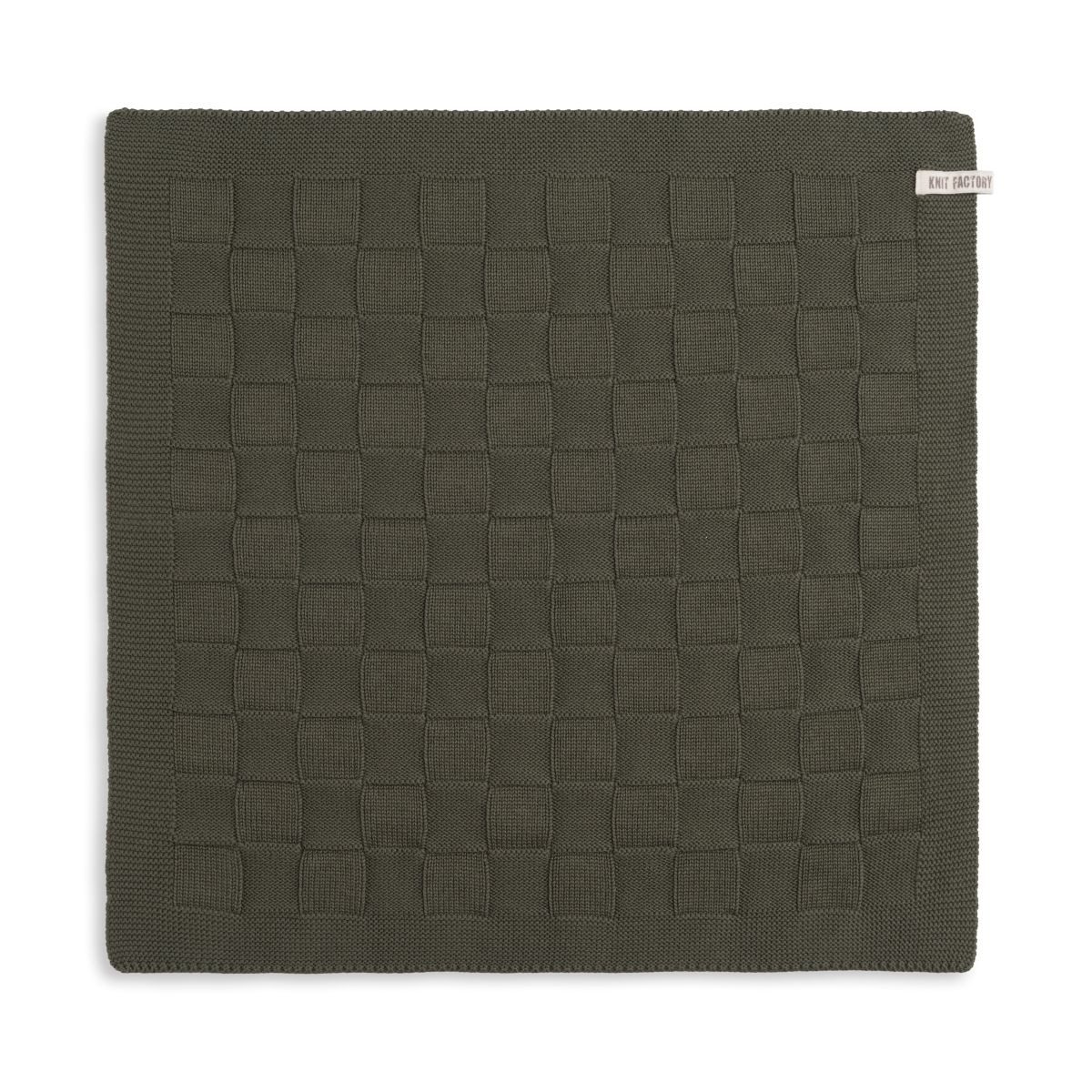 Knit Factory Geschirrtuch Uni Küchenhandtücher 50x50 cm Glatt Grün, aus 100% Baumwolle, Premium-Qualität - Vielfältig einsetzbares