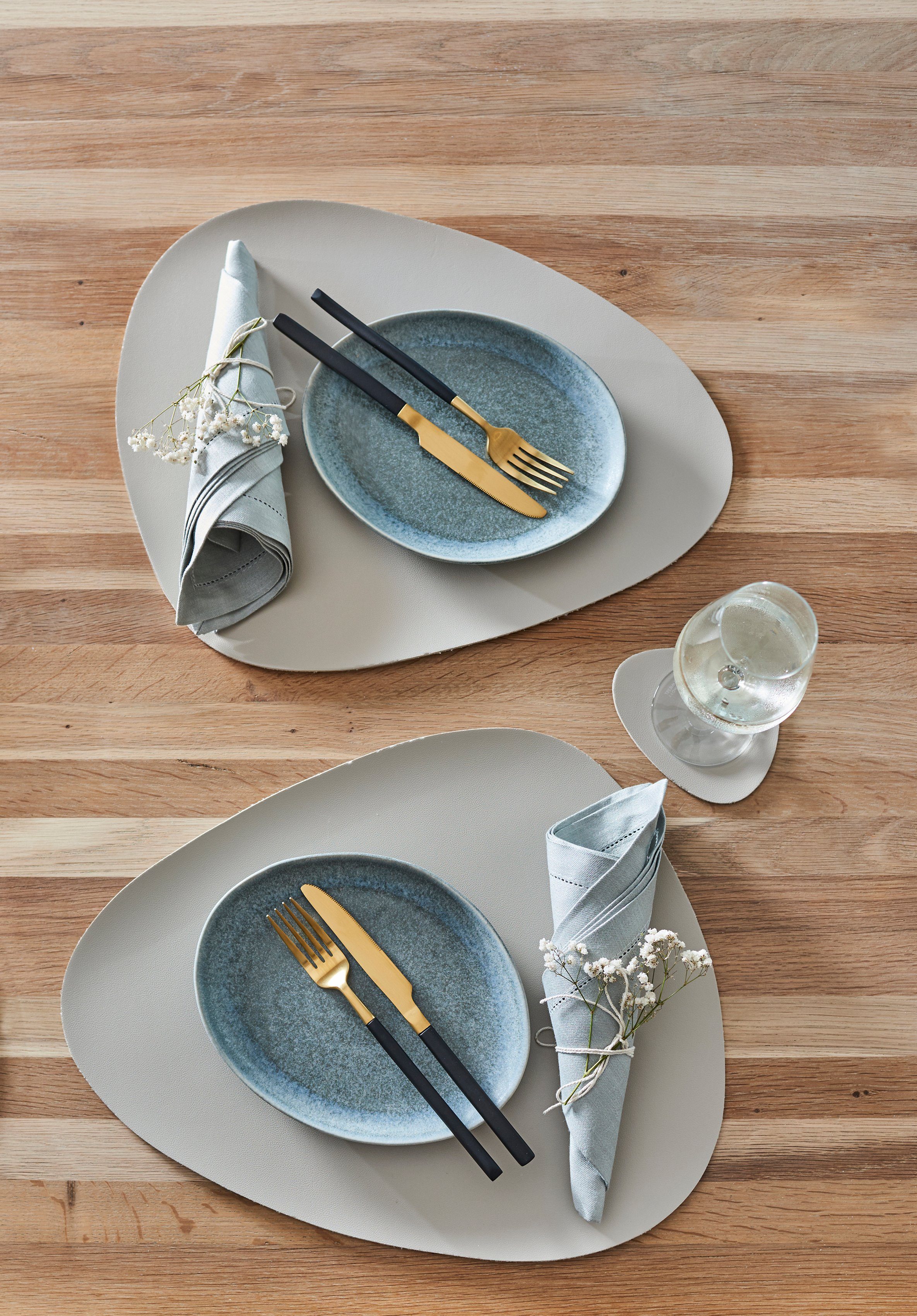 Zeller Present Platzset, (6-St), Kunstleder, abwischbar